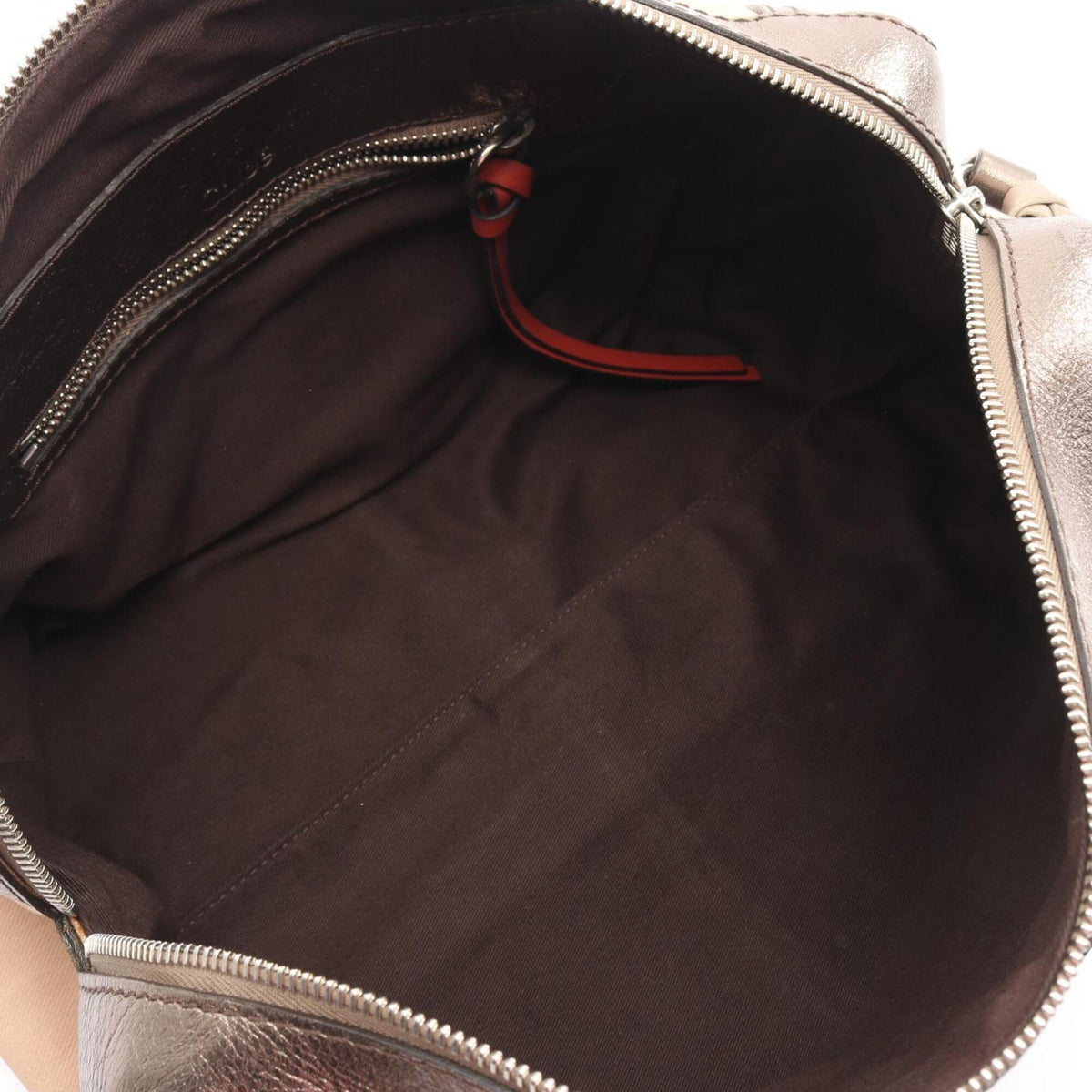 Chloé Khaki Pink Canvas Leather Boston Bag Handbag (Pre-Owned)