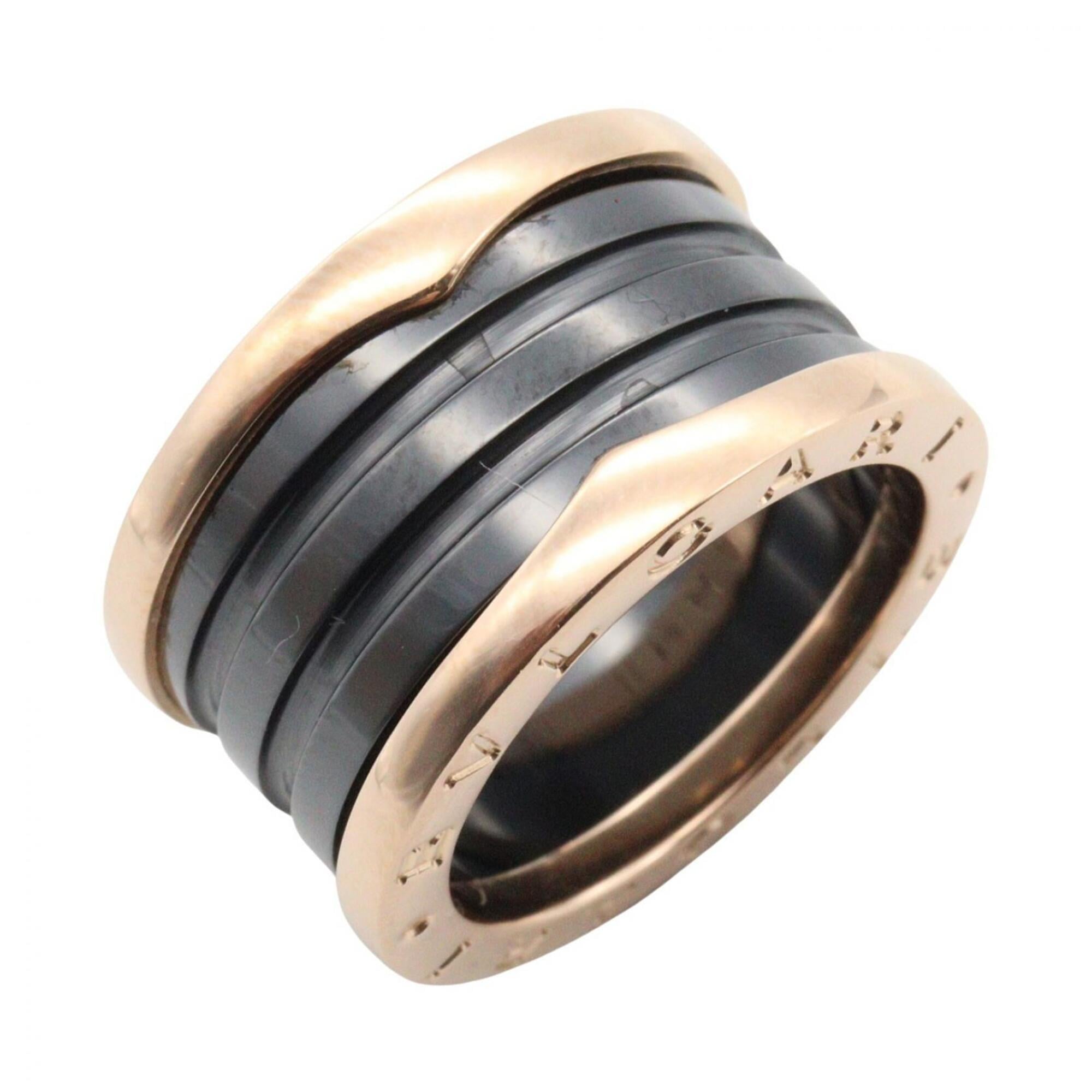 Bvlgari Gold Black Pink Gold (18K) Ceramic Band Ring (Pre-Owned)