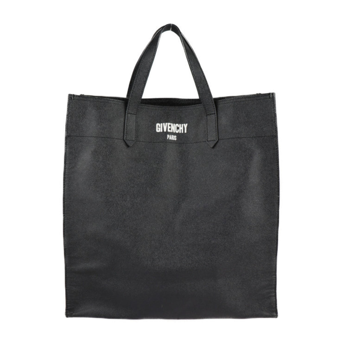 Givenchy Black Leather Handbag Shopping Bag Shoulder Bag Tote Bag (Pre-Owned)