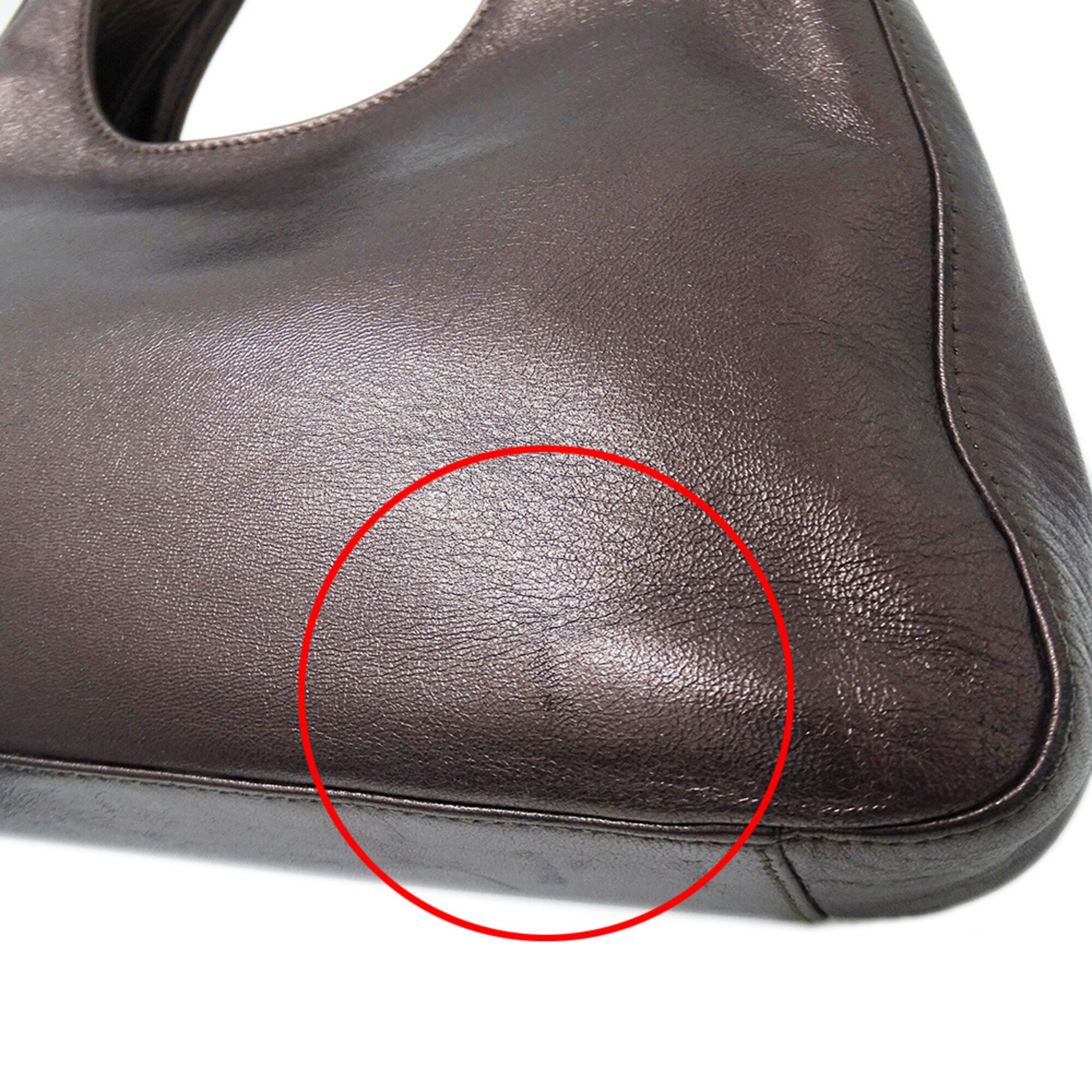 Prada Metallic Purple Leather Shoulder Bag (Pre-Owned)