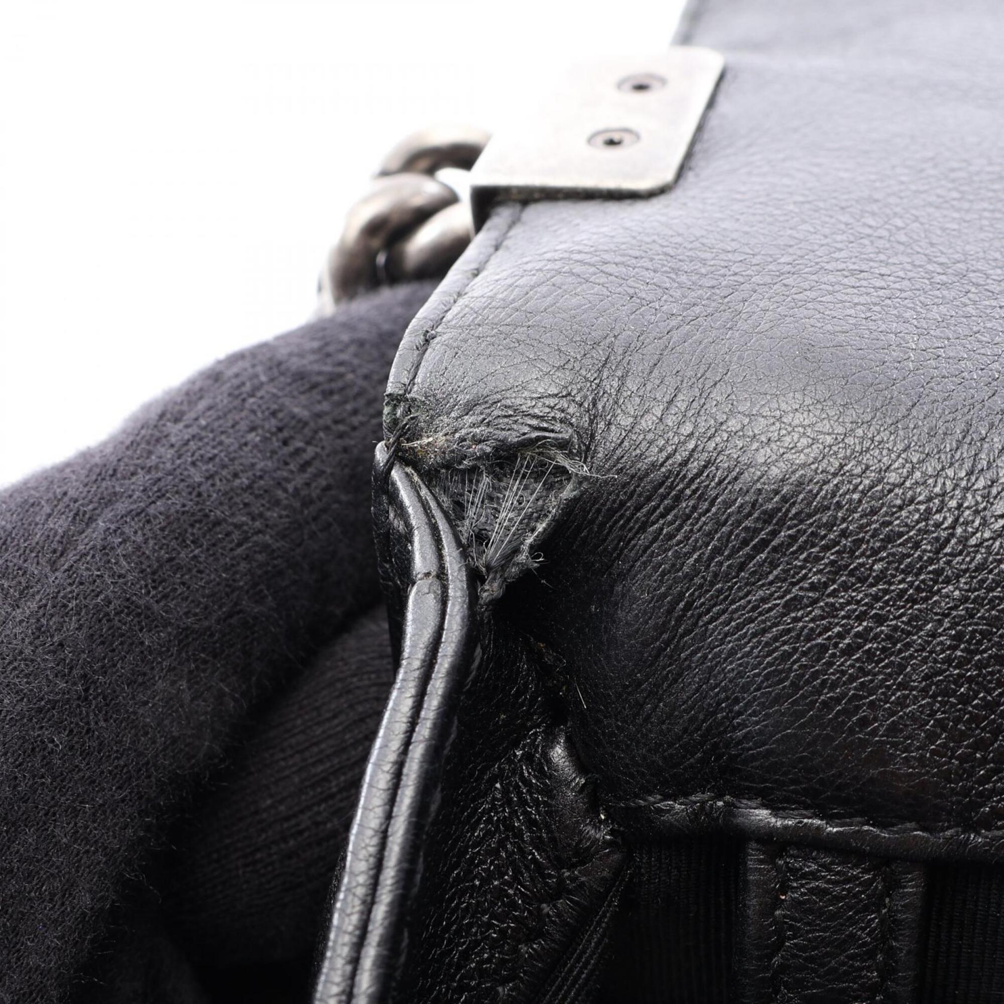 Chanel Black Grained Calfskin Handbag Shoulder Bag (Pre-Owned)