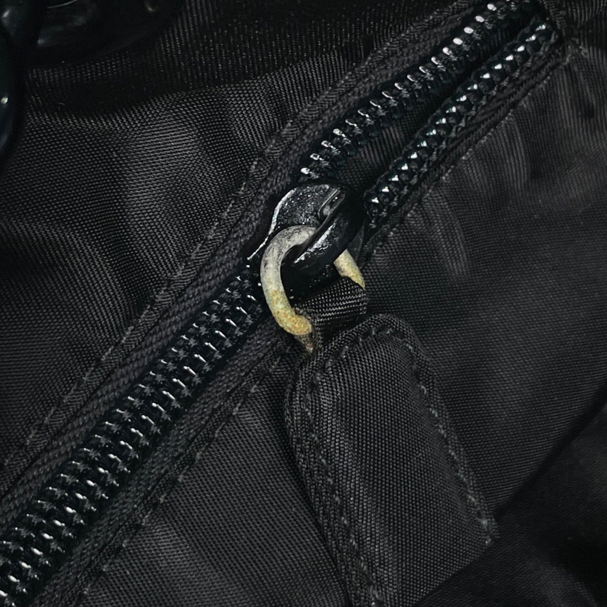 Prada Black Nylon Leather Tote Bag (Pre-Owned)
