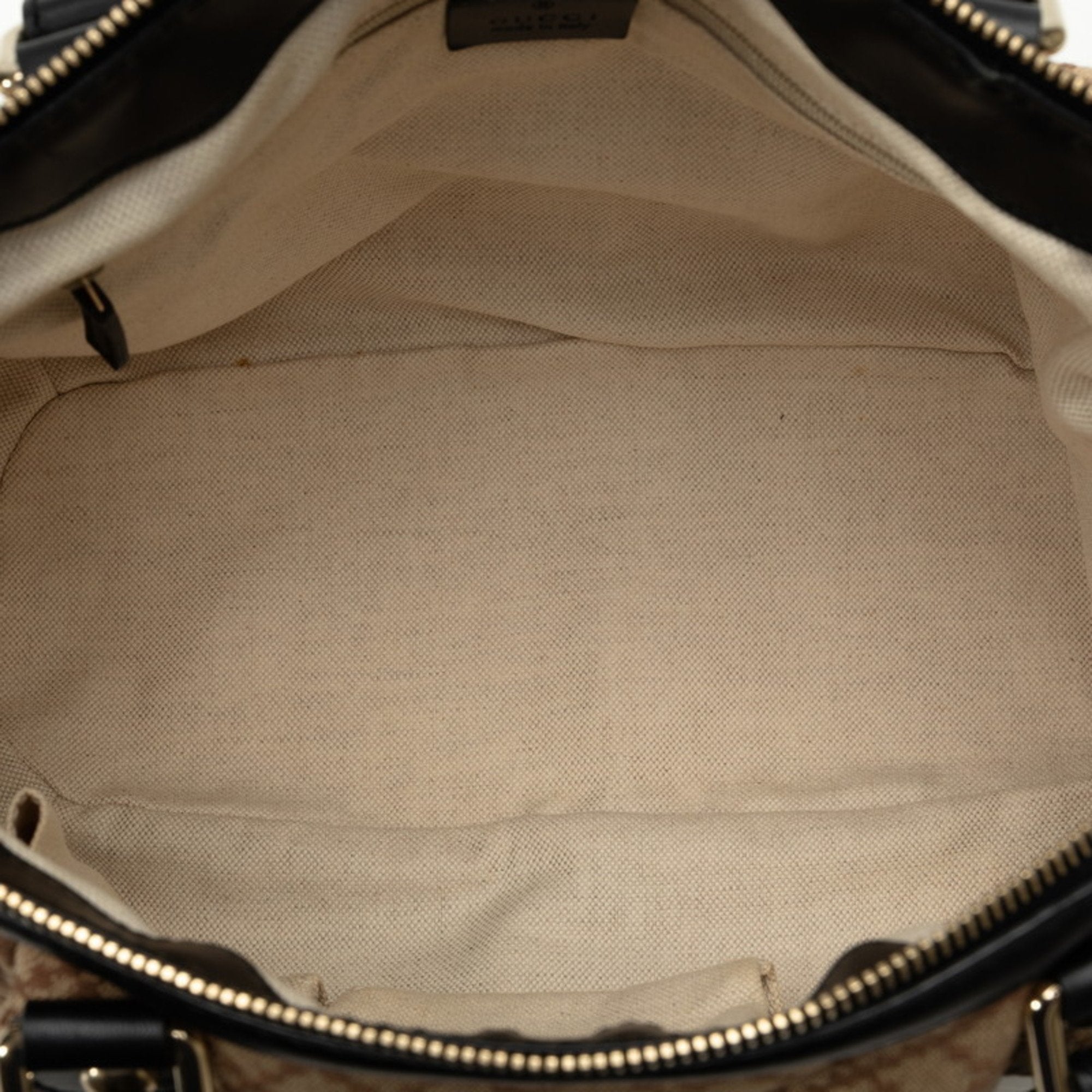 Gucci Diamante Beige Black Canvas Handbag Shoulder Bag (Pre-Owned)
