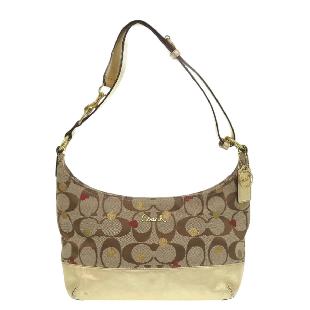 Coach Brown Signature Line Shoulder Bag (Pre-Owned)