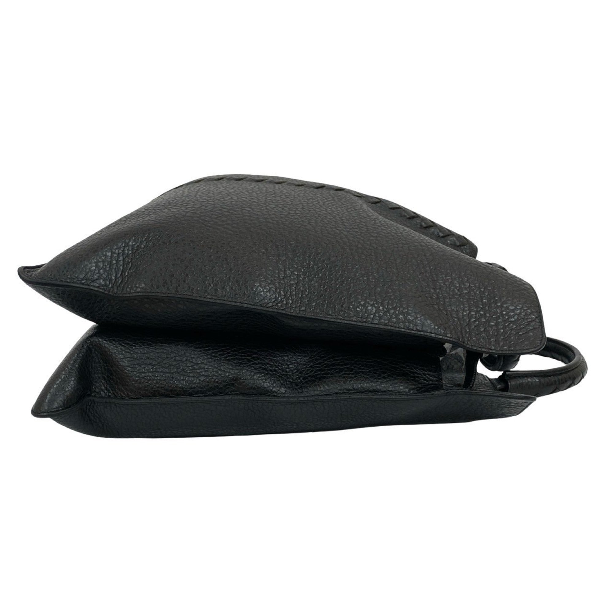 Bottega Veneta Black Leather Handbag Tote Bag (Pre-Owned)
