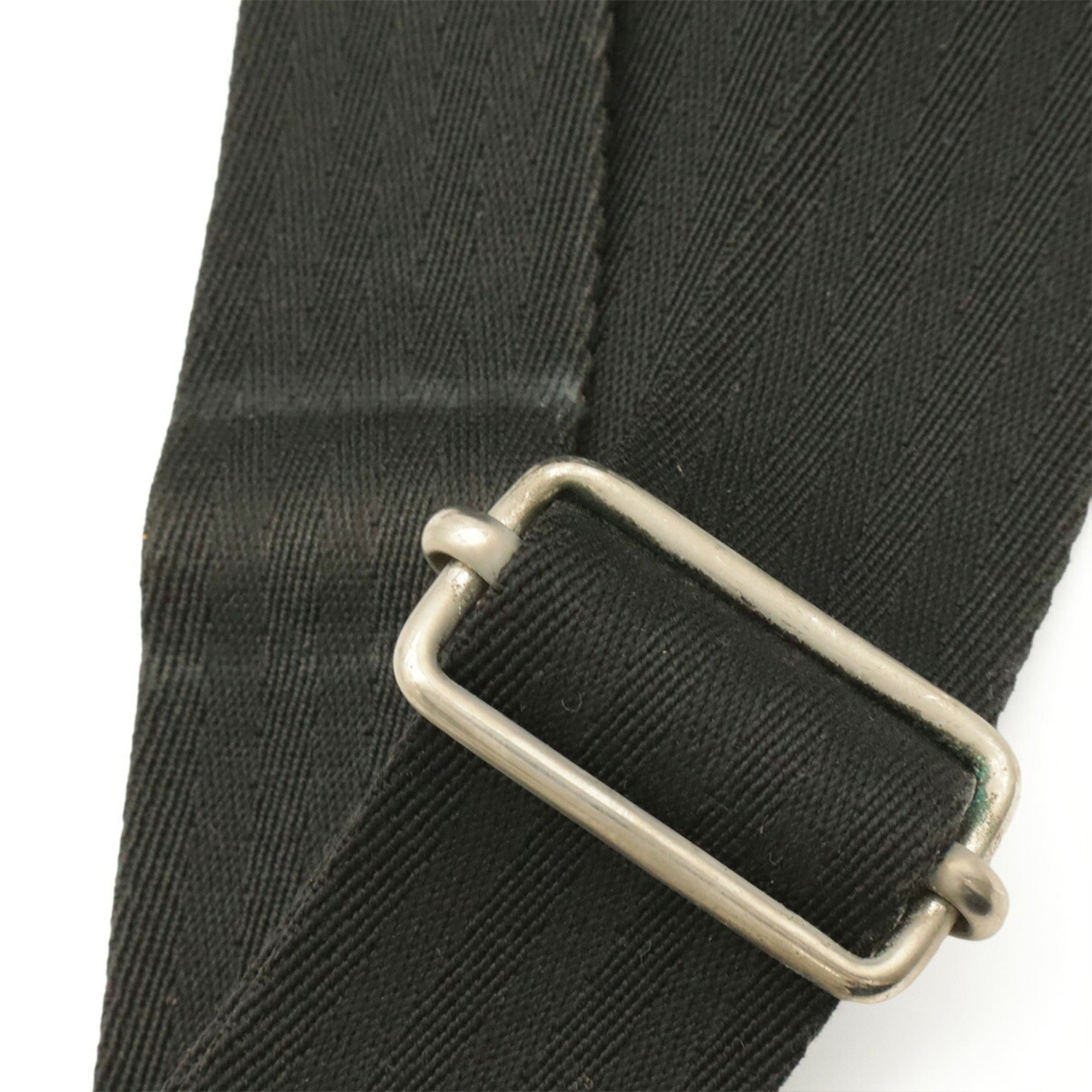 Hermes Black Toile Chevron Leather Pochette Shoulder Bag (Pre-Owned)