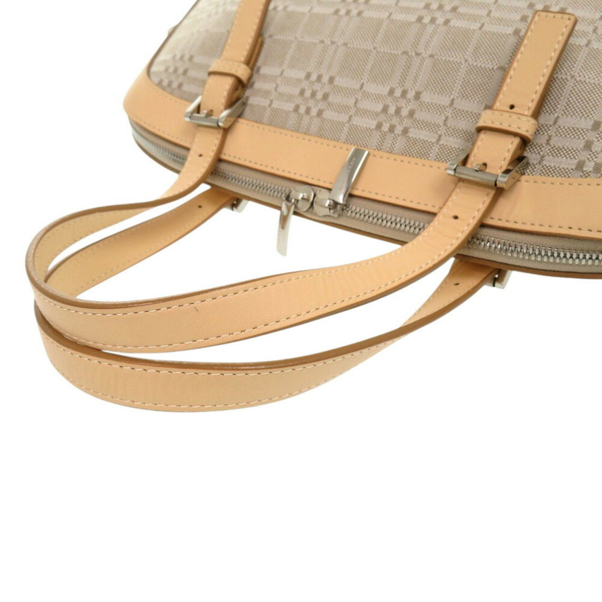 Burberry Beige Canvas Leather Handbag (Pre-Owned)