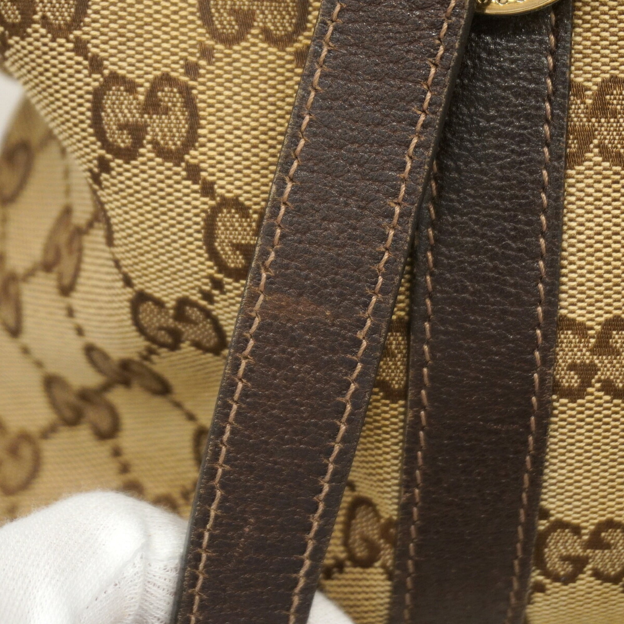 Gucci Brown Canvas Handbag (Pre-Owned)