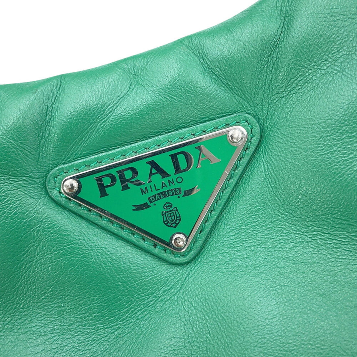 Prada Green Nappa Leather Leather Handbag (Pre-Owned)
