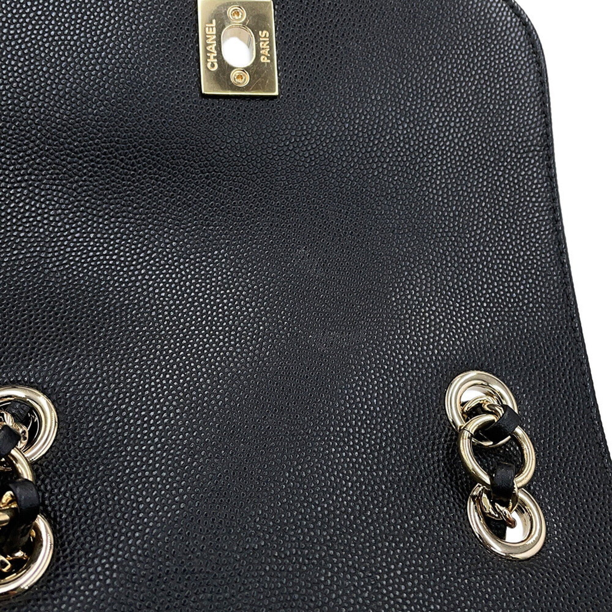 Chanel Matelasse Black Grained Calfskin Backpack Handbag (Pre-Owned)