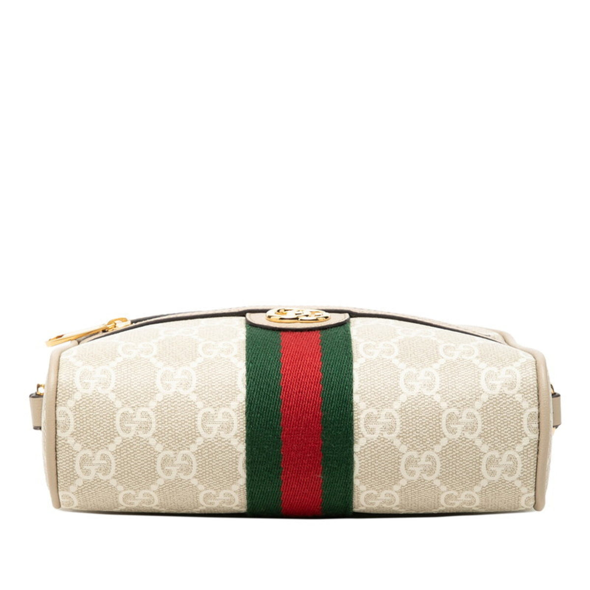 Gucci Sherry Line Beige White Pvc Leather Shoulder Bag (Pre-Owned)