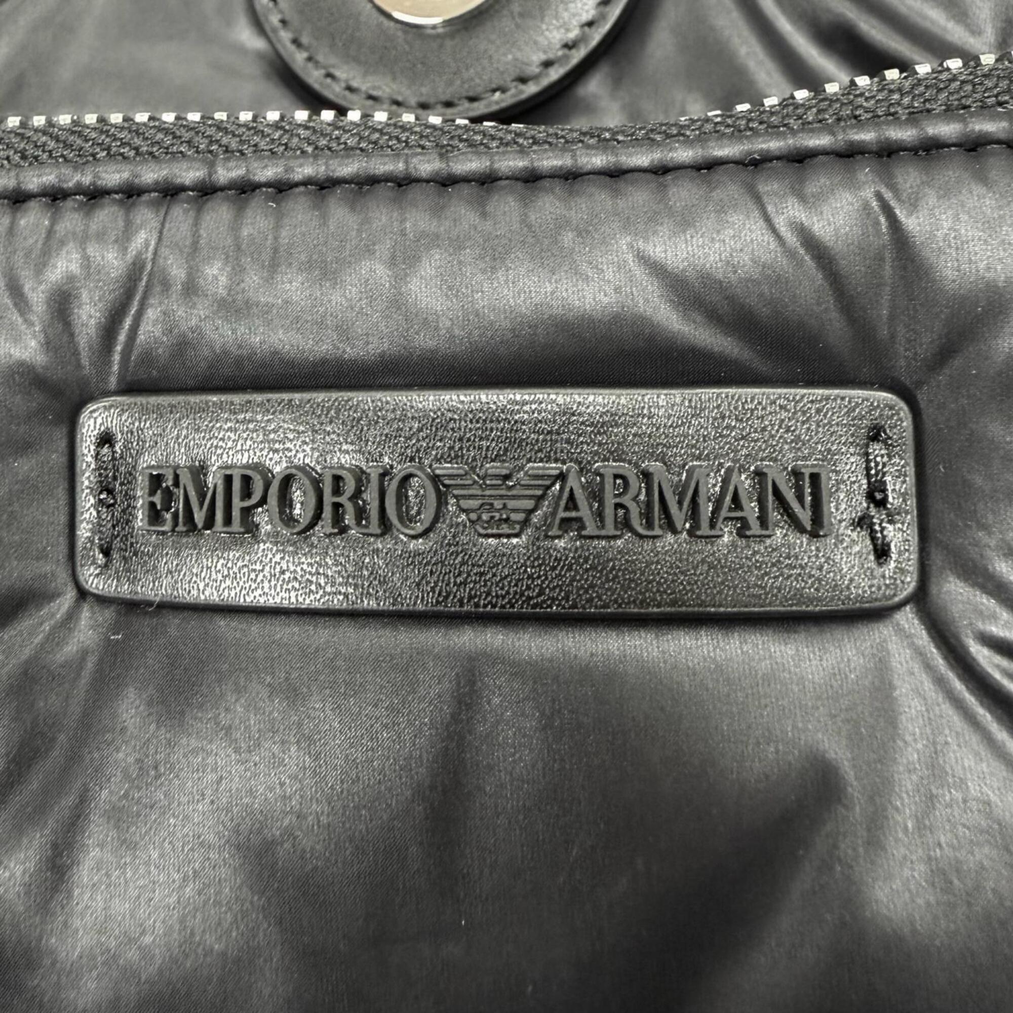 Emporio Armani Black Leather Pouch Tote Bag (Pre-Owned)