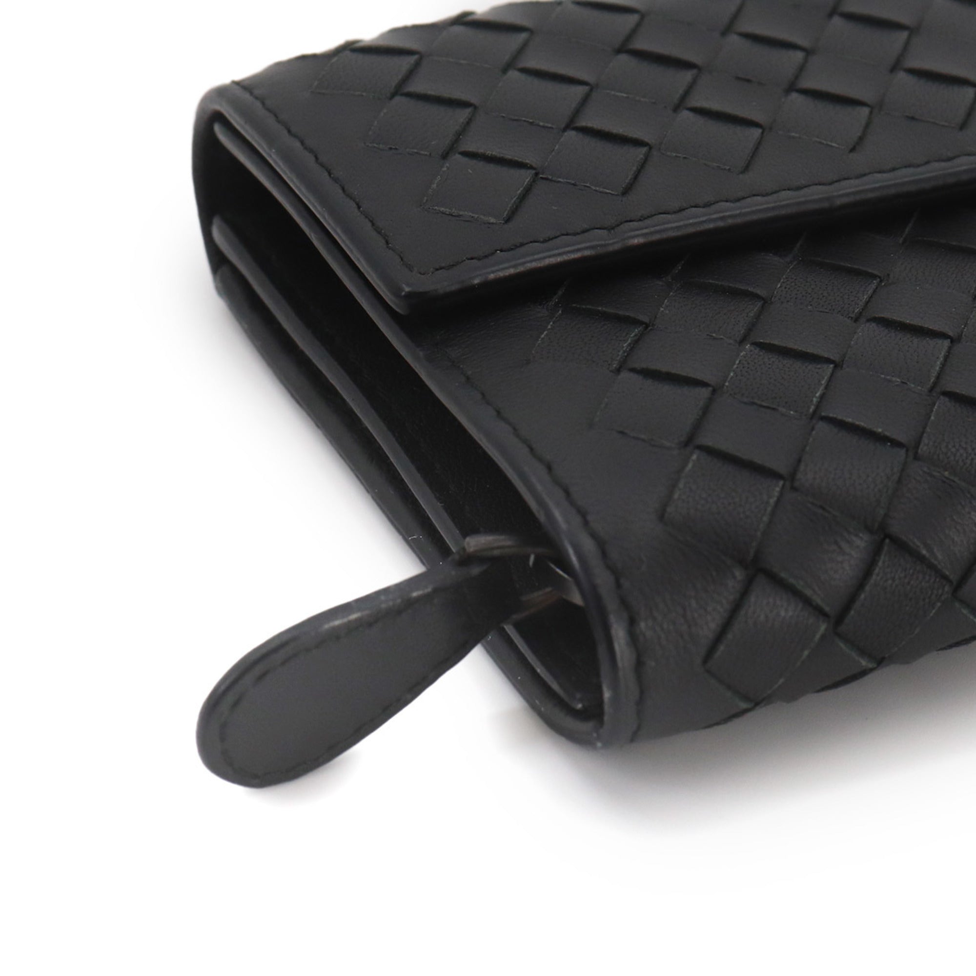 Bottega Veneta Black Intrecciato Long Wallet (Bi-Fold) (Pre-Owned)