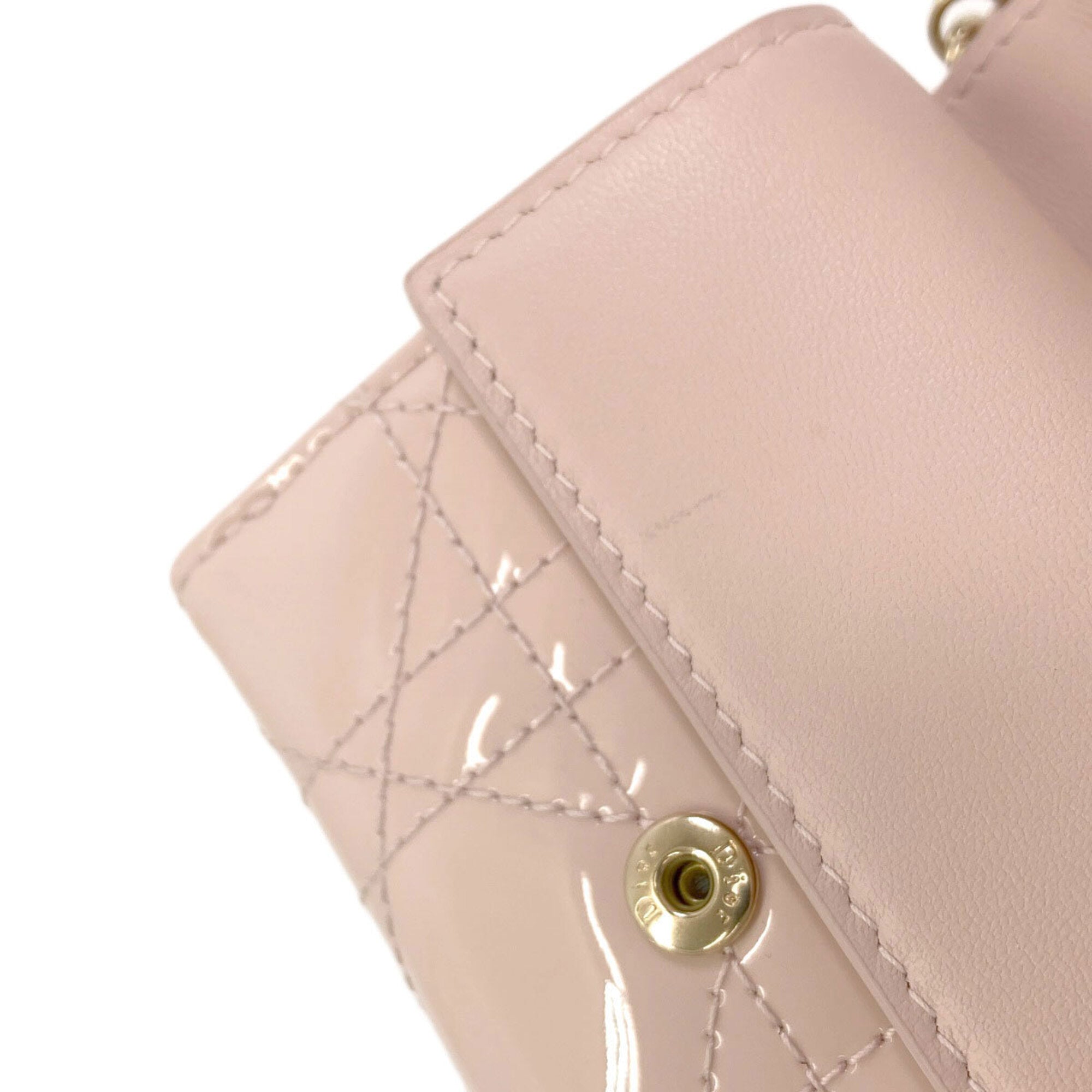 Christian Dior Pink Patent Leather Wallet (Bi-Fold) (Pre-Owned)