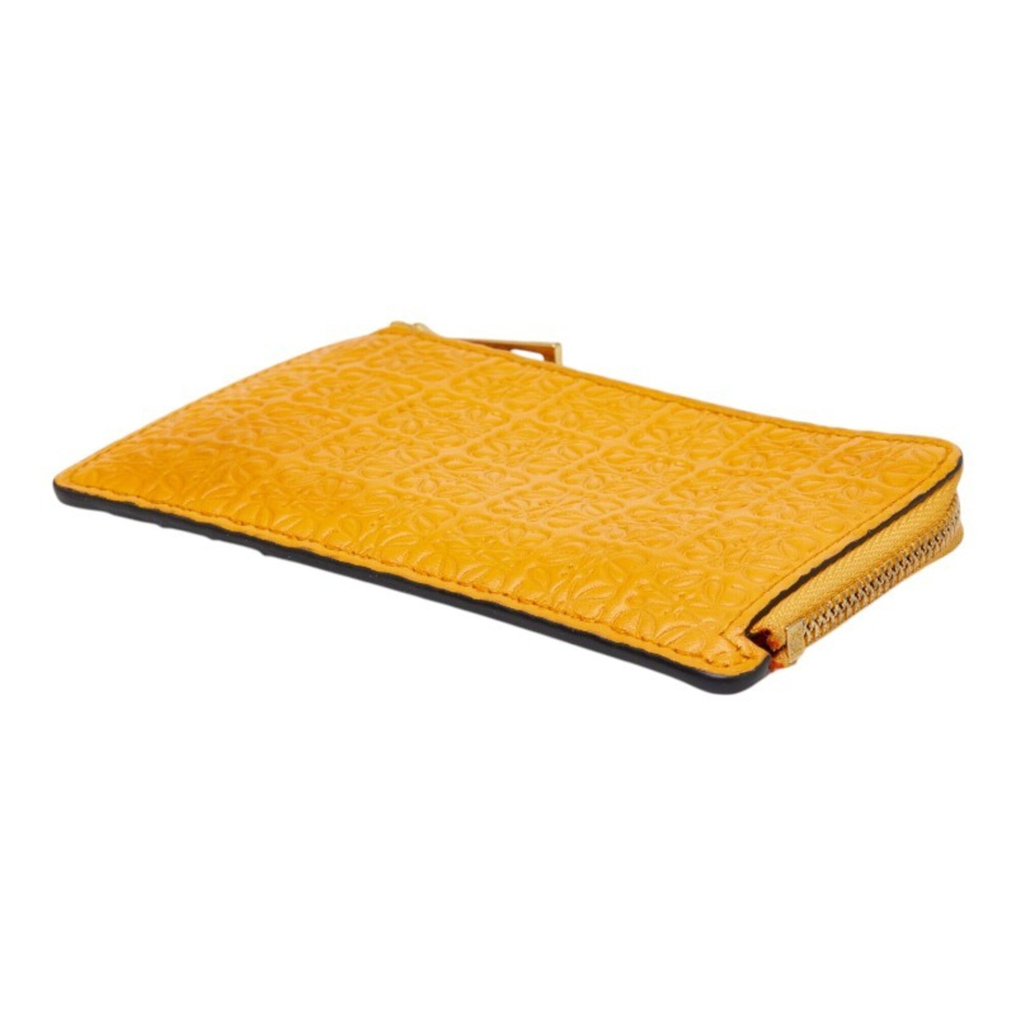 Loewe Orange Yellow Leather Coin Purse/Coin Case (Pre-Owned)