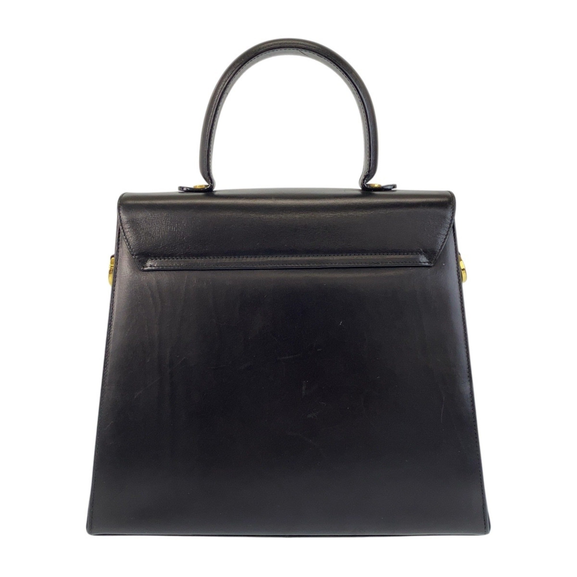 Salvatore Ferragamo Black Leather Handbag Shoulder Bag (Pre-Owned)