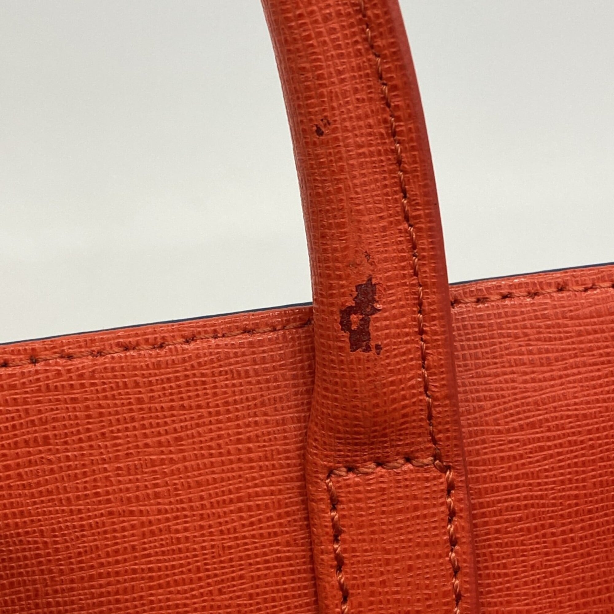 Fendi Blue Red Color Leather Handbag (Pre-Owned)
