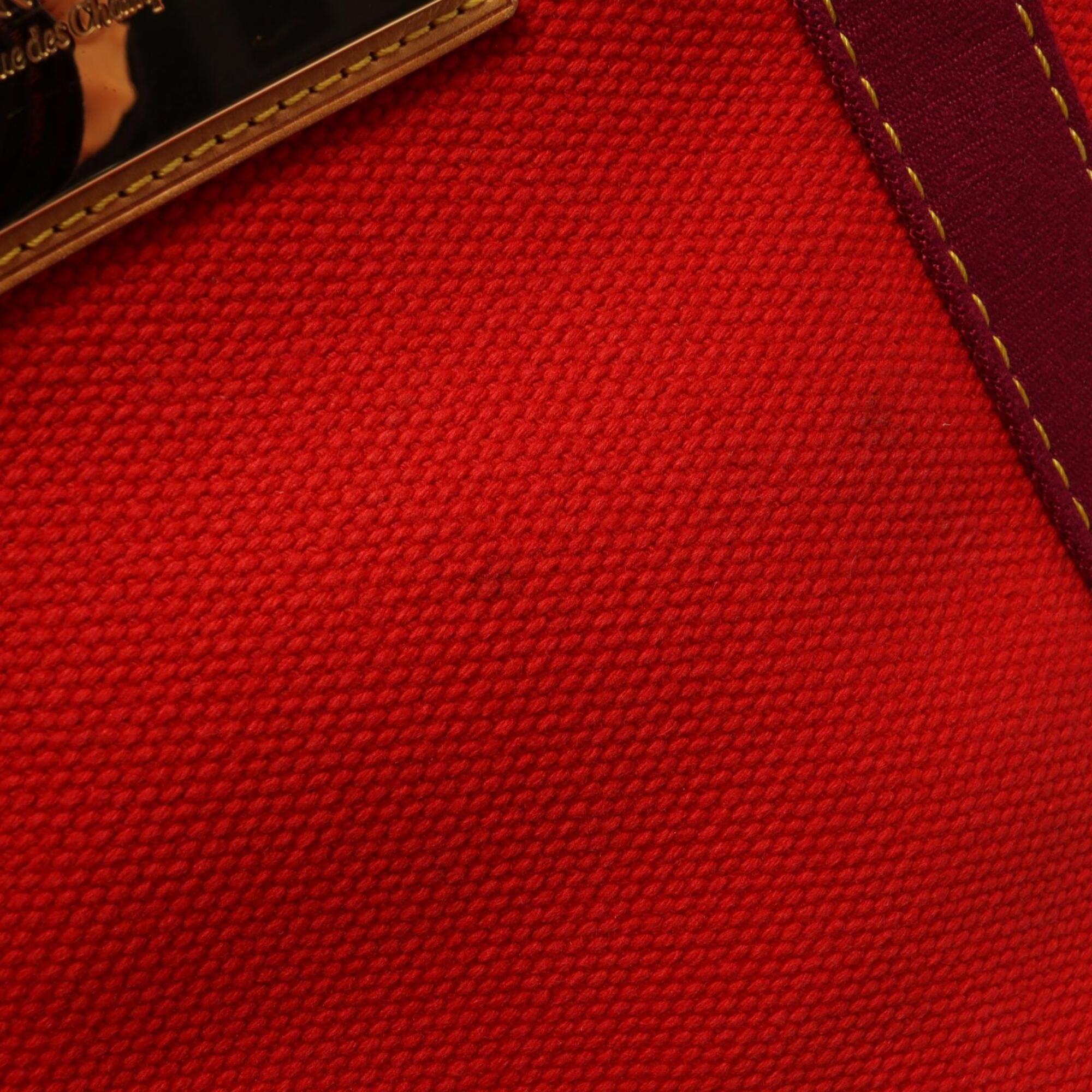 Louis Vuitton Red Color Rouge Canvas Boston Bag Handbag (Pre-Owned)