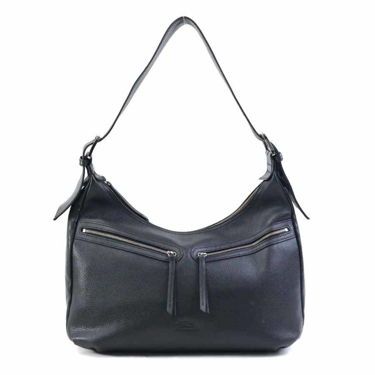 Longchamp Black Leather Shoulder Bag (Pre-Owned)