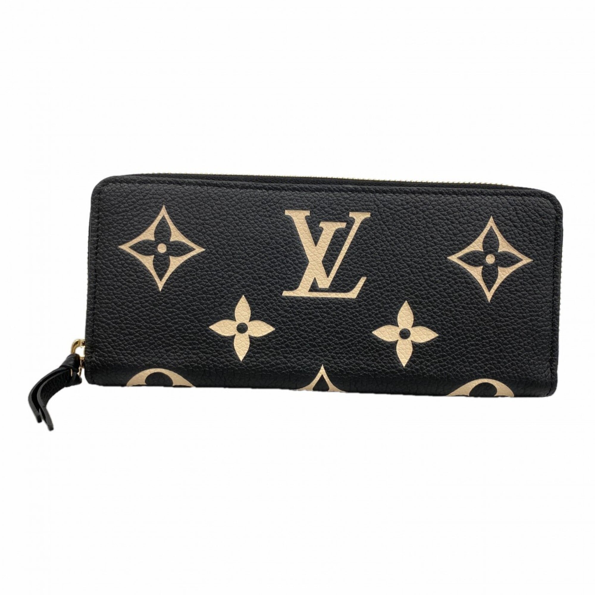 Louis Vuitton Beige Black Long Wallet (Bi-Fold) (Pre-Owned)