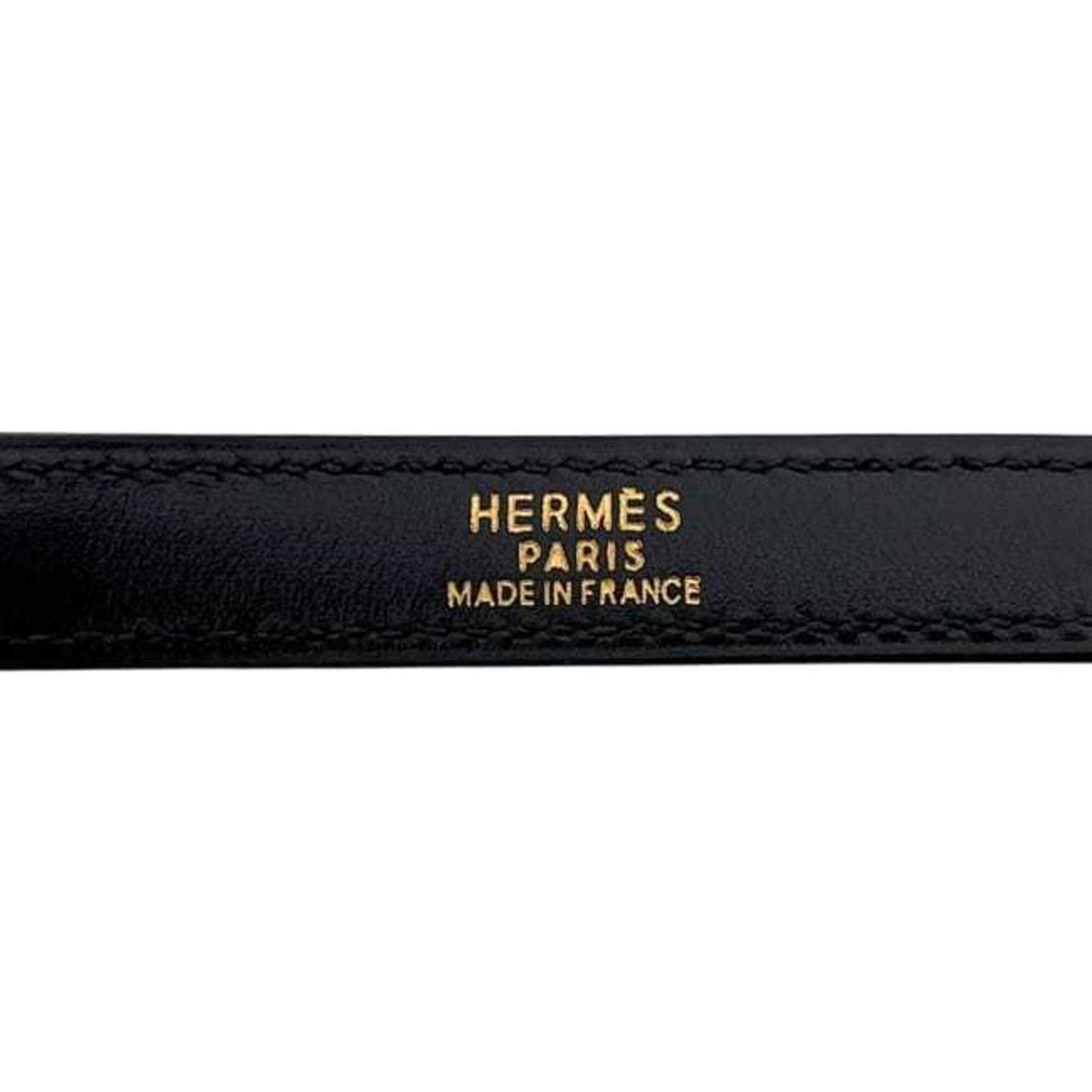 Hermes Kelly Black Box Calf Leather Handbag Shoulder Bag (Pre-Owned)