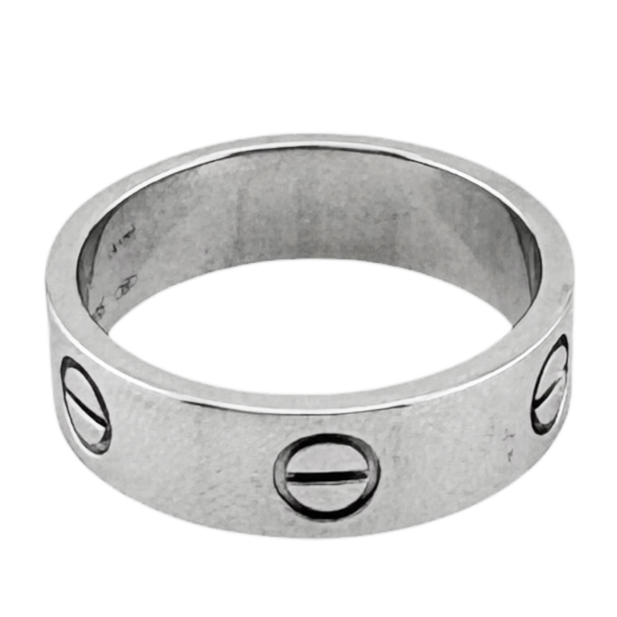 Cartier Love Silver White Gold (18K) Band Ring (Pre-Owned)