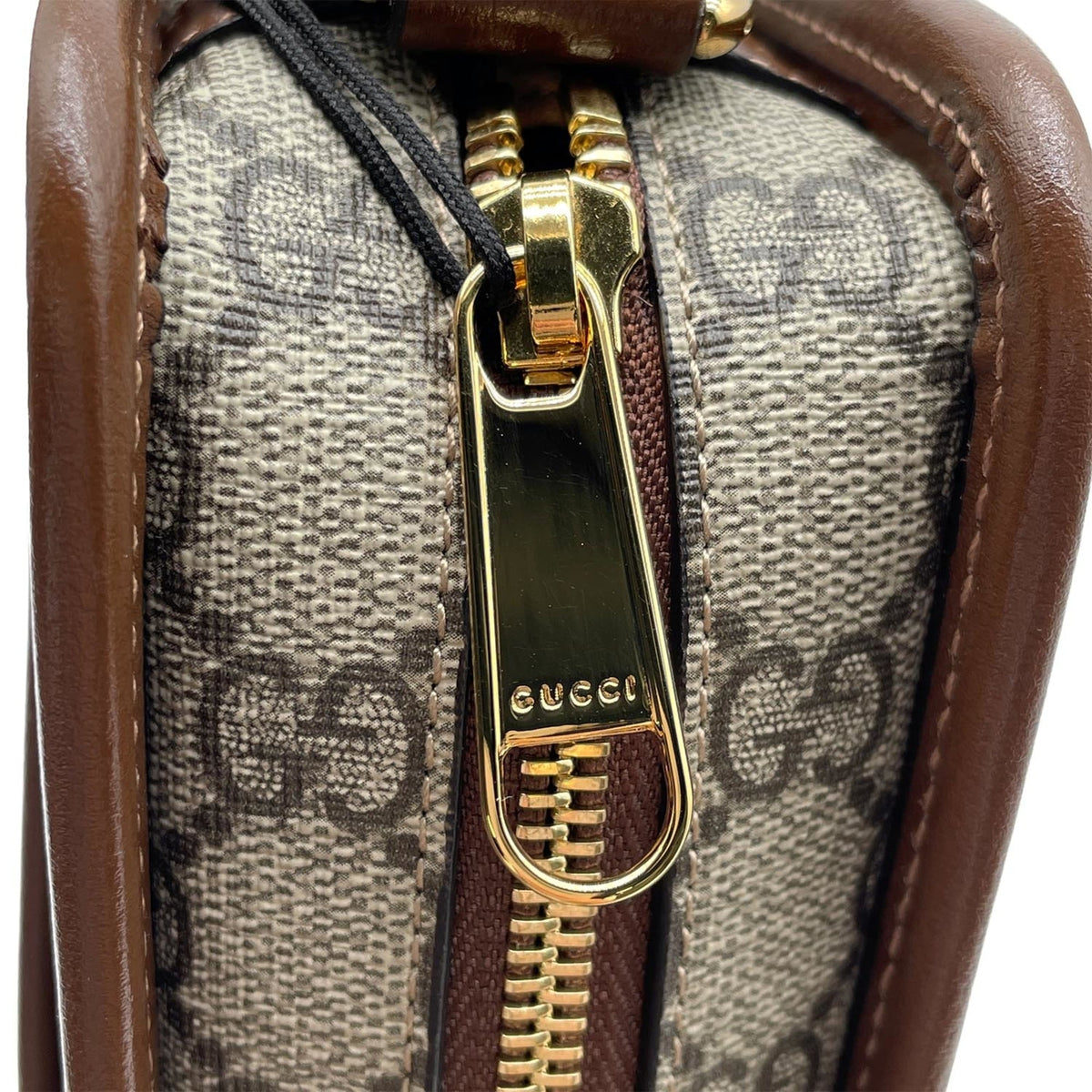 Gucci Brown Gray Pvc Leather Pochette Shoulder Bag (Pre-Owned)