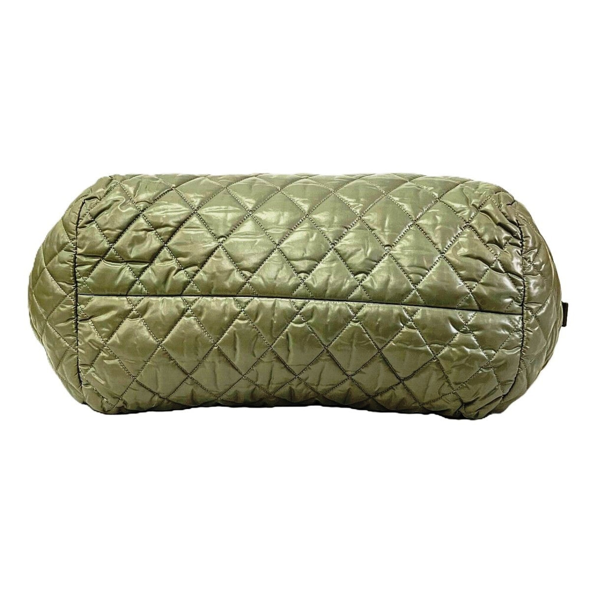 Chanel Green Nylon Boston Bag (Pre-Owned)
