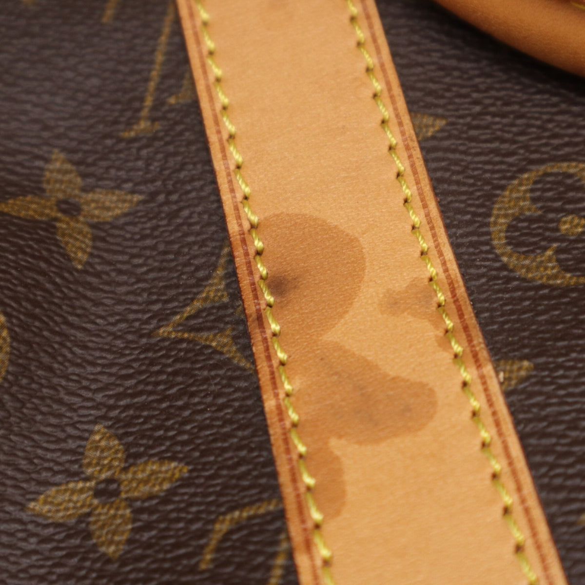 Louis Vuitton Beige Blue Brown Monogram Coated Canvas Leather Boston Bag Handbag (Pre-Owned)
