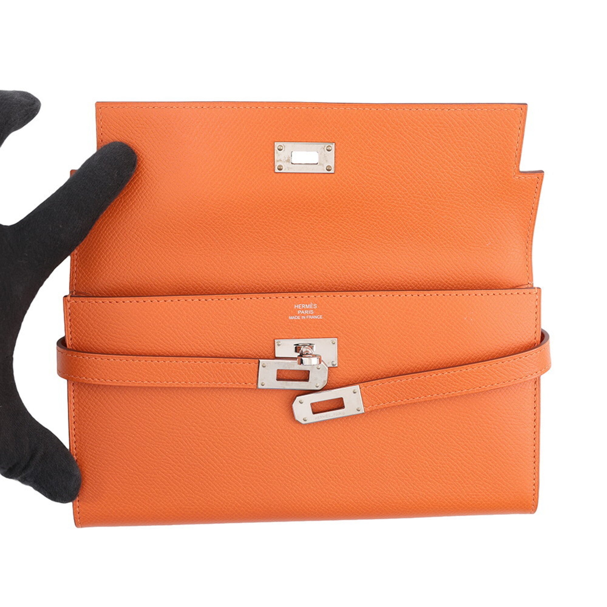 Hermes Orange Epsom Leather Coin Purse/Coin Case (Pre-Owned)