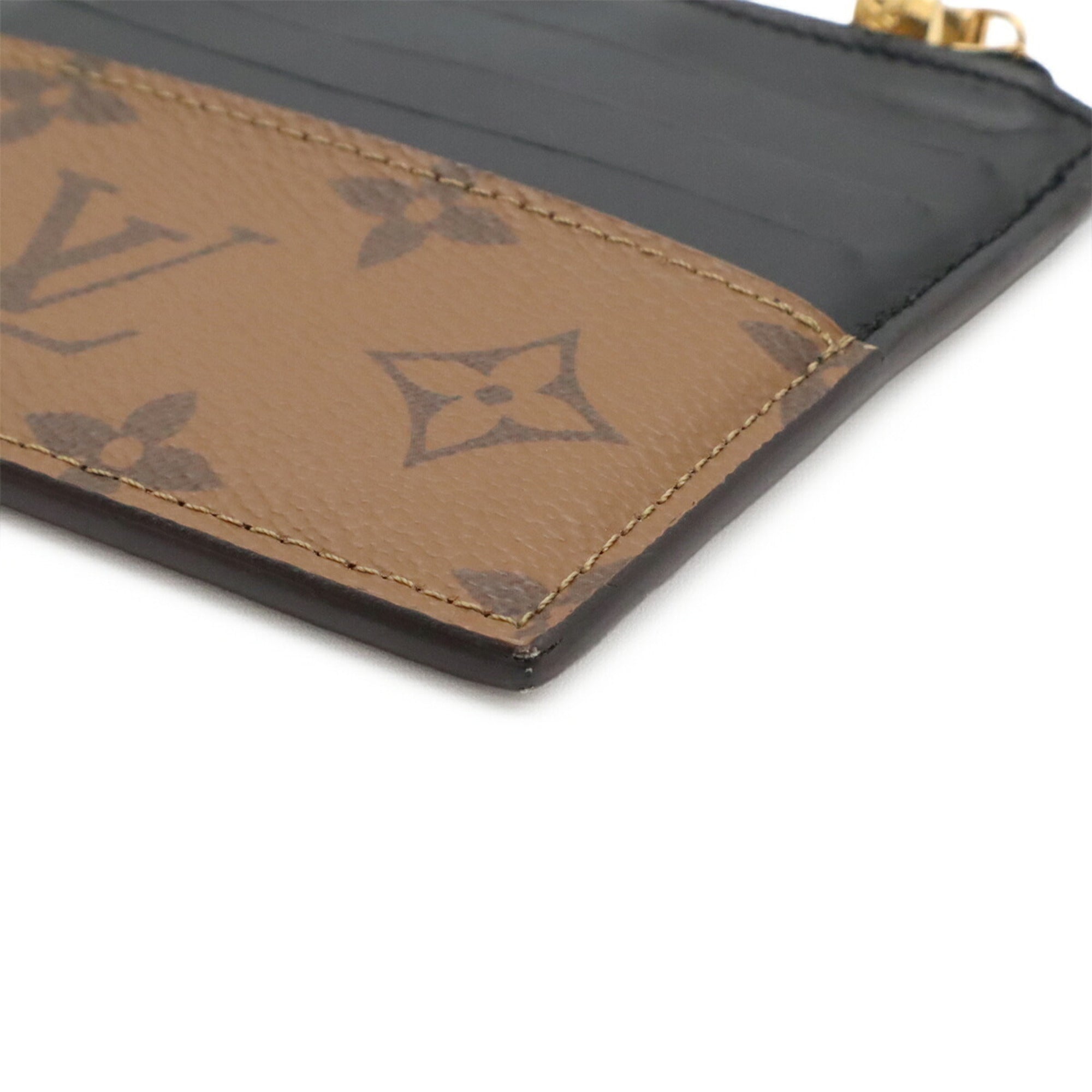 Louis Vuitton Black Brown Monogram Monogram Reverse Card Wallet (Pre-Owned)