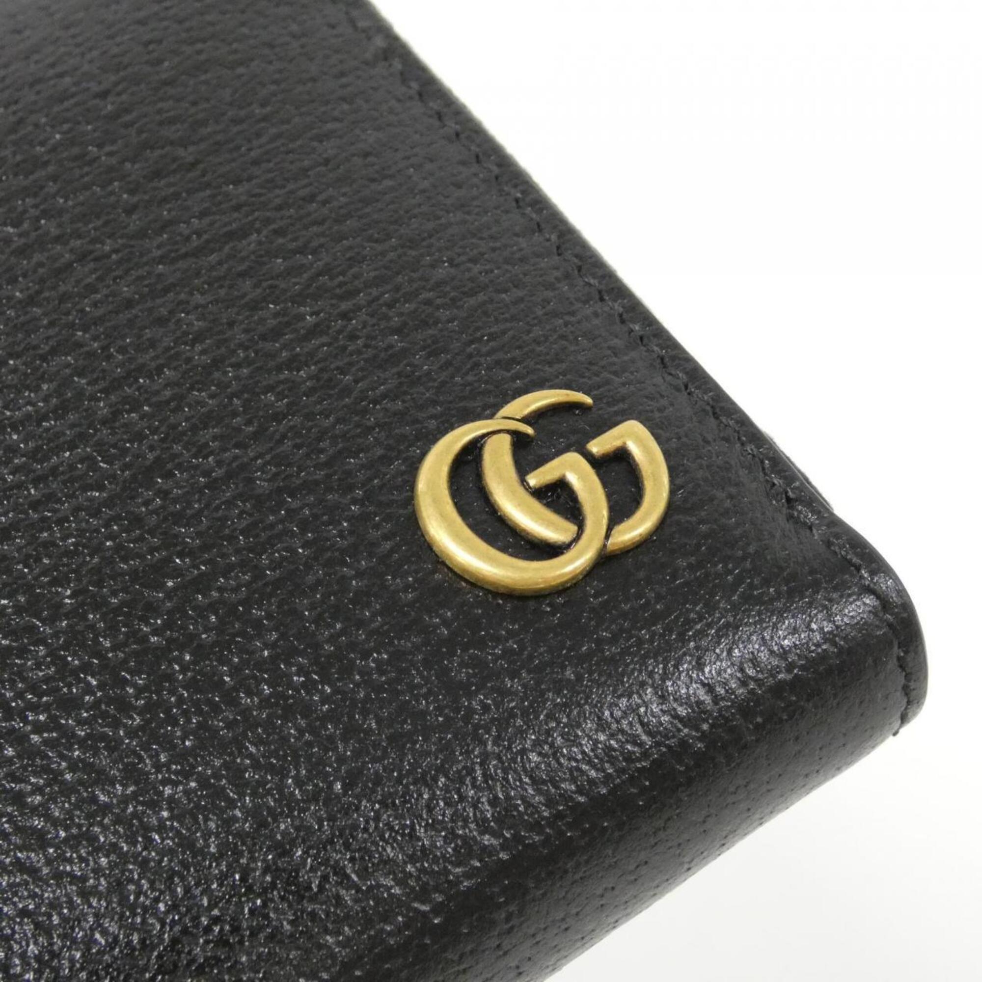Gucci Black Leather Long Wallet (Bi-Fold) (Pre-Owned)