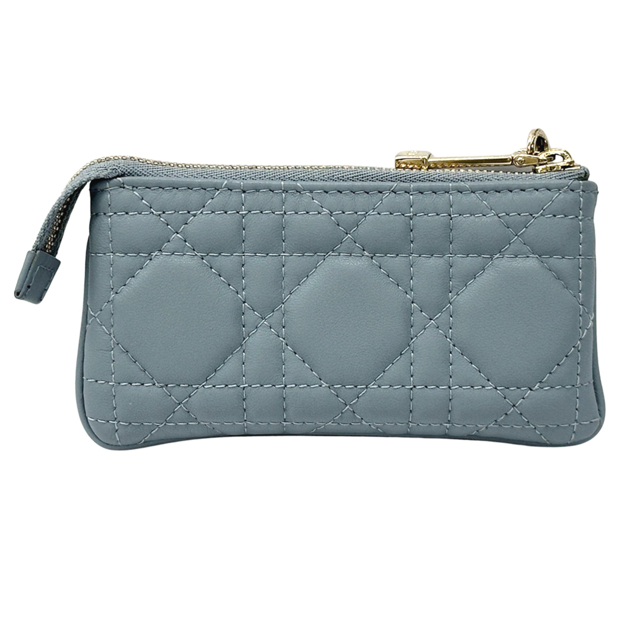 Christian Dior Blue Leather Coin Purse/Coin Case (Pre-Owned)