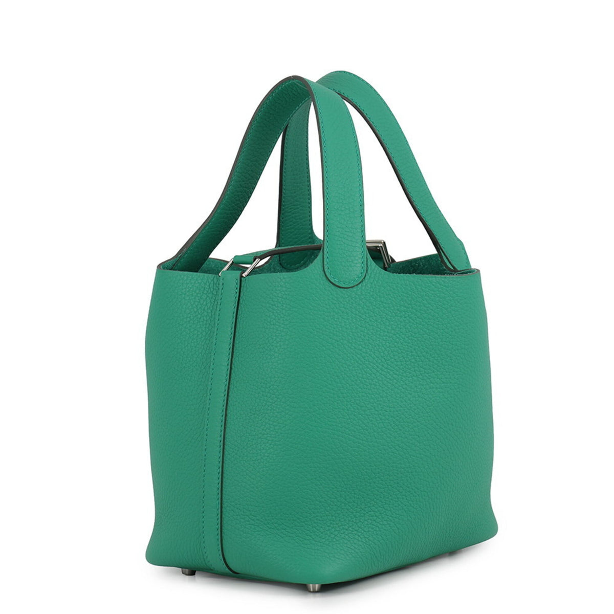 Hermes Green Taurillon Clemence Leather Handbag Tote Bag (Pre-Owned)