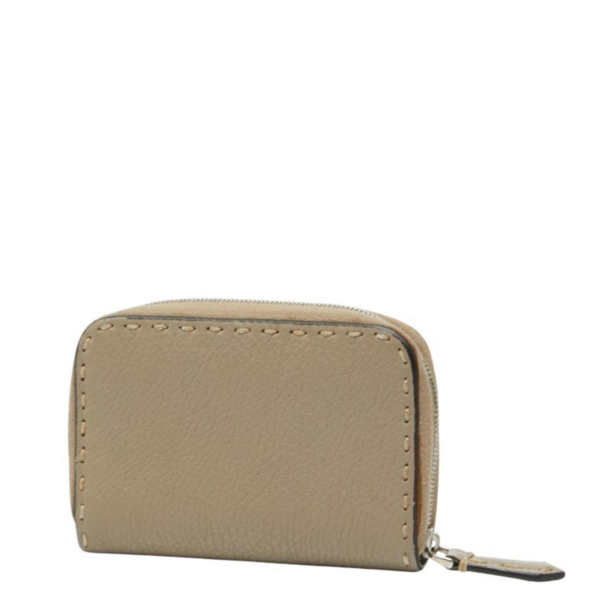 Fendi Grayish Leather Coin Purse/Coin Case (Pre-Owned)