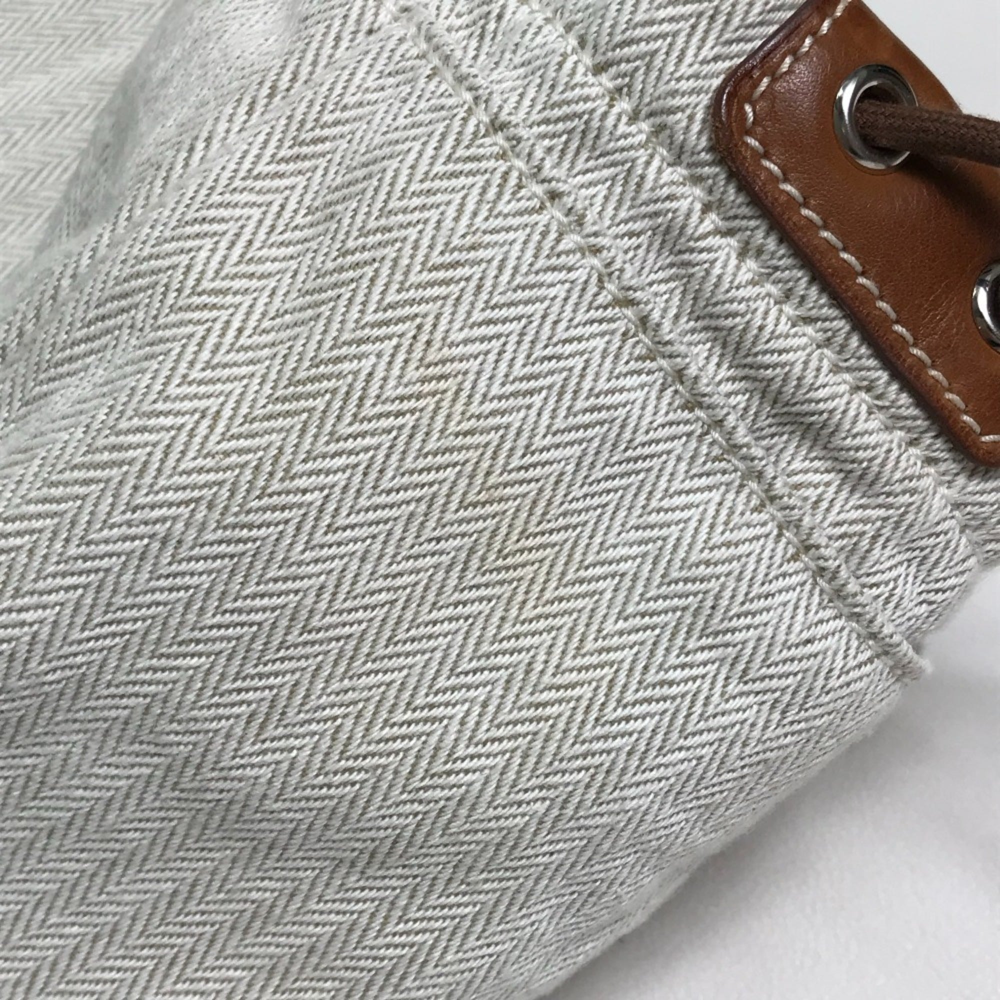 Hermes Beige Toile Chevron Pouch (Pre-Owned)