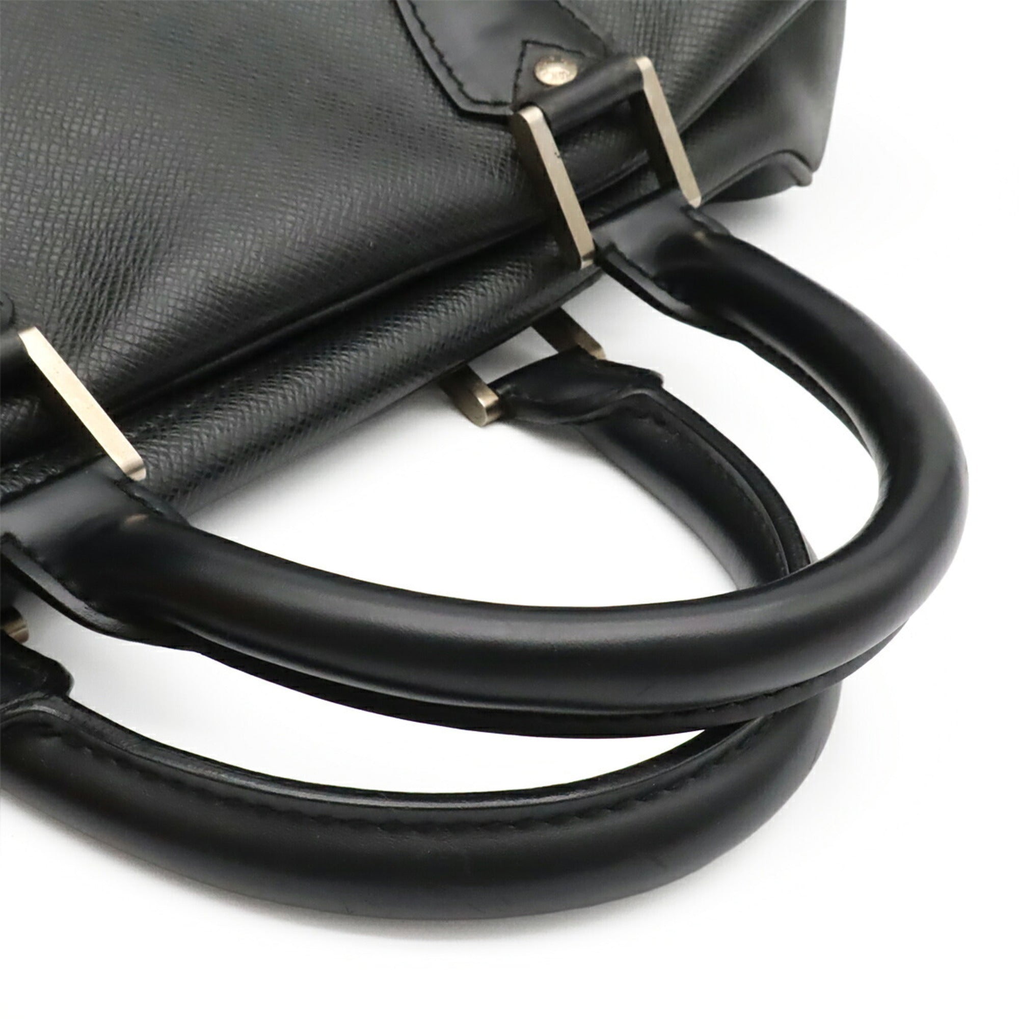 Louis Vuitton Ardoise Black White Taiga Leather Boston Bag Shoulder Bag (Pre-Owned)