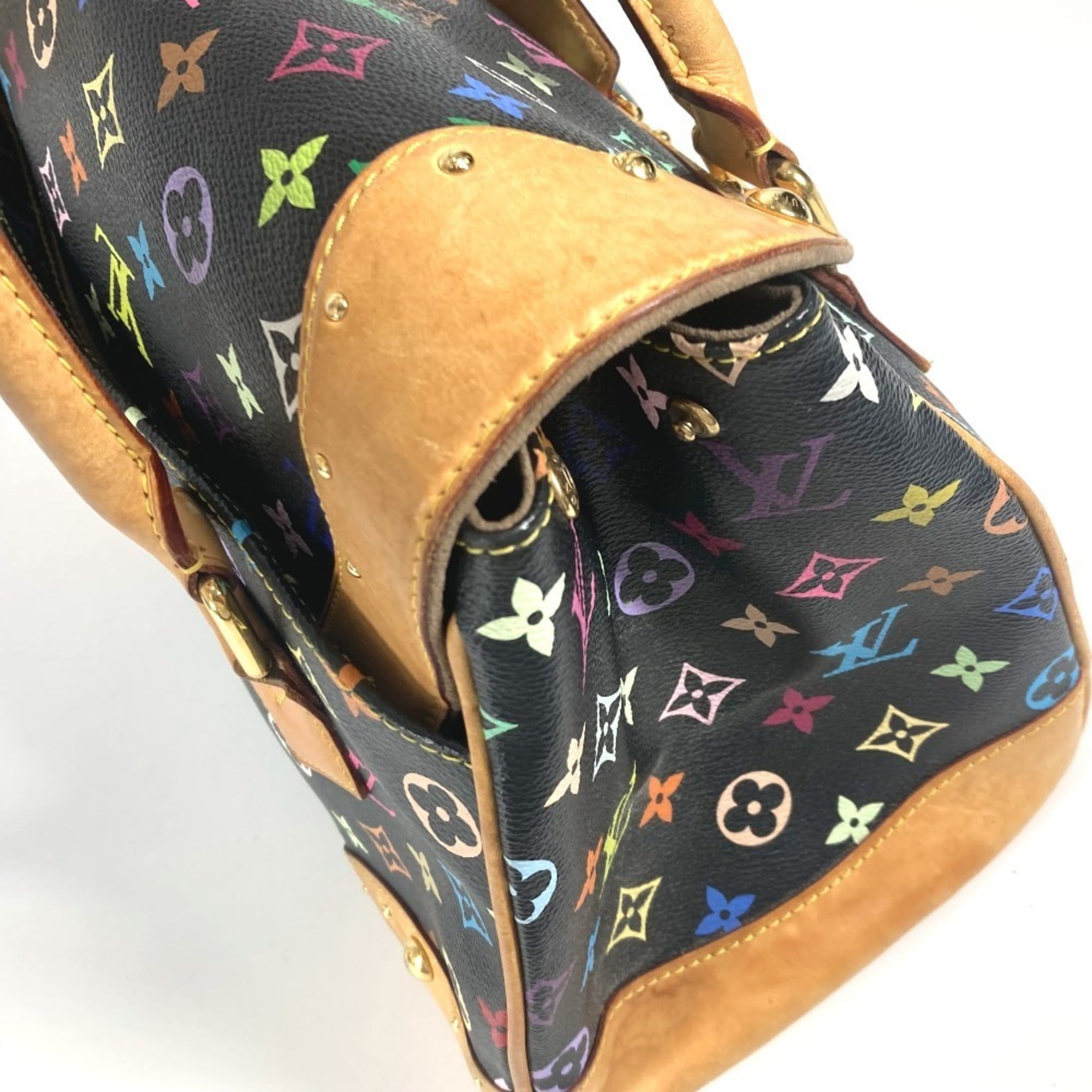 Louis Vuitton Black Multi-Color Noir Monogram Multicolore Canvas Handbag Shoulder Bag Tote Bag (Pre-Owned)