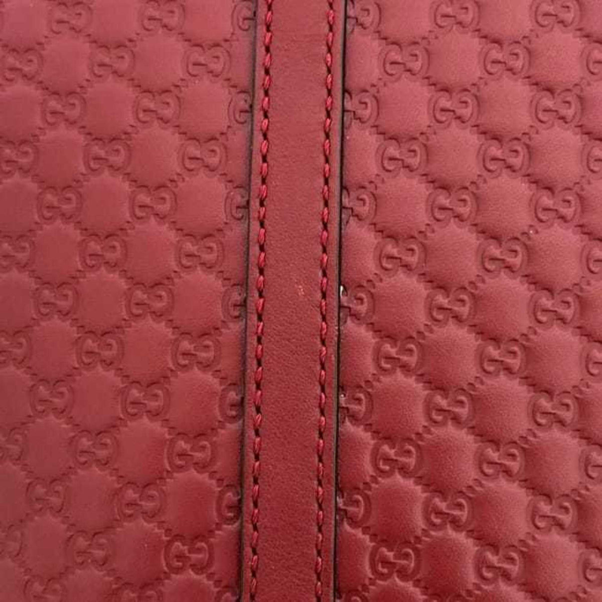 Gucci Red Color Leather Shoulder Bag Tote Bag (Pre-Owned)