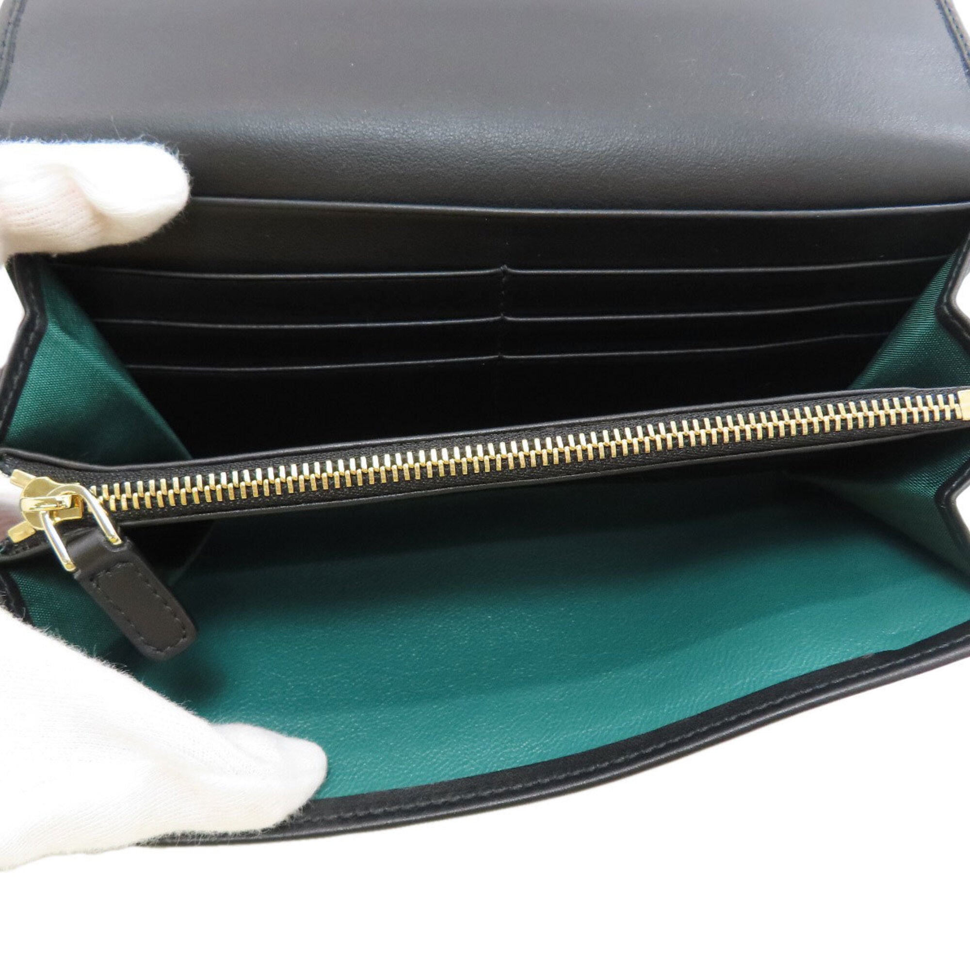 Bvlgari Bvlgari Bvlgari Black Leather Long Wallet (Bi-Fold) (Pre-Owned)