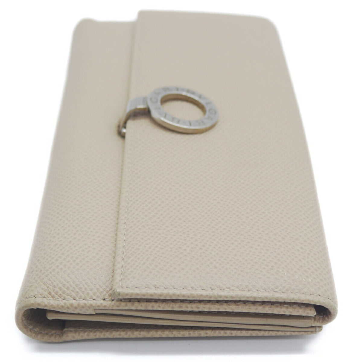 Bvlgari Beige Leather Long Wallet (Bi-Fold) (Pre-Owned)