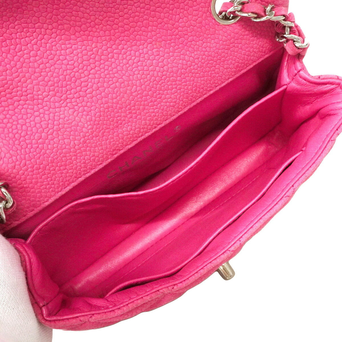 Chanel Pink Grained Calfskin Shoulder Bag (Pre-Owned)
