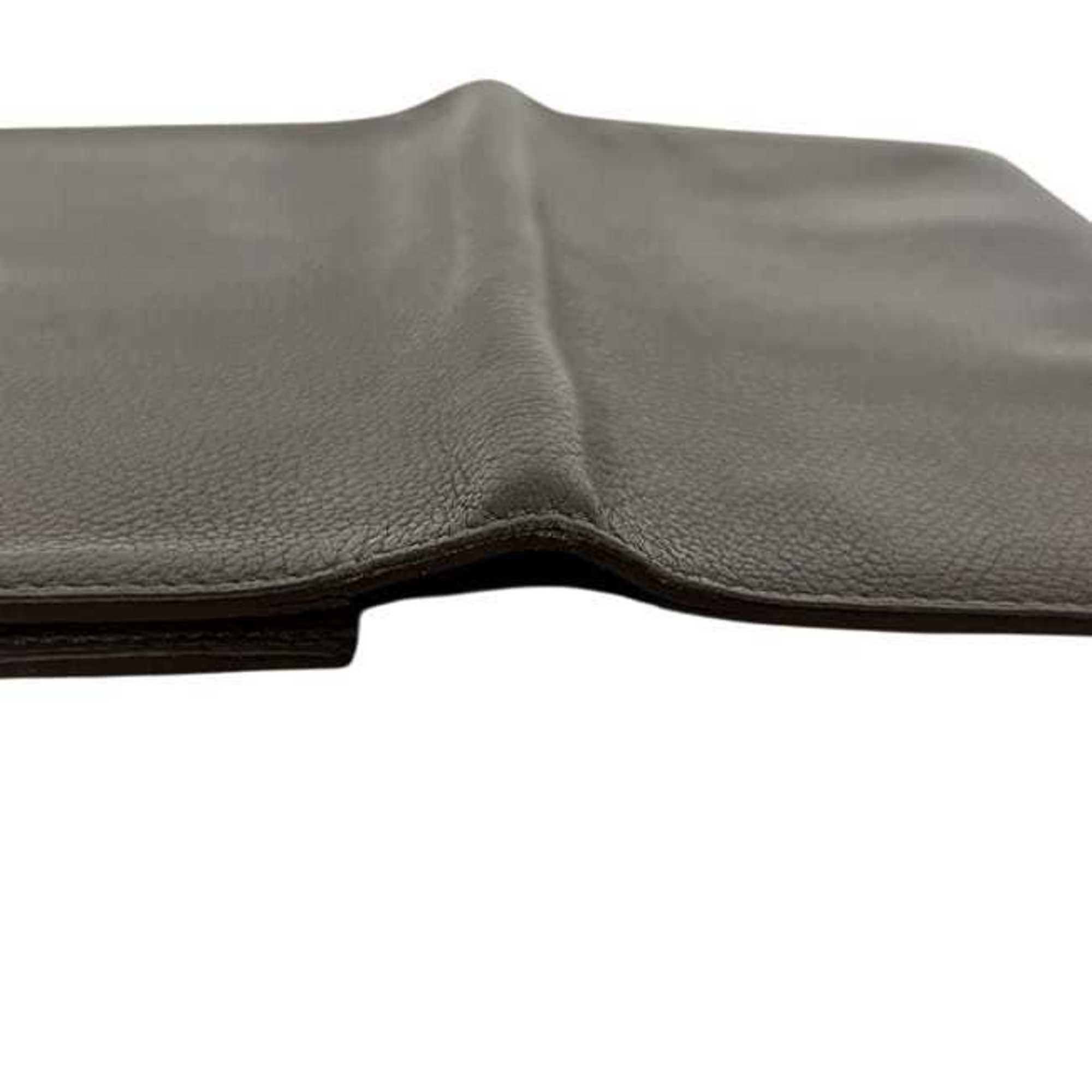 Hermes Etoupe Gray Grayish Leather Long Wallet (Bi-Fold) (Pre-Owned)