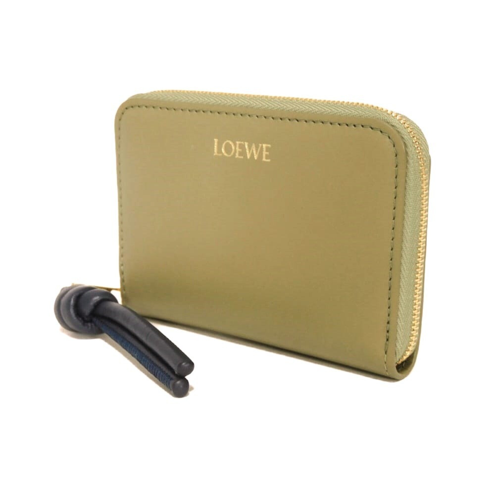 Loewe Green Leather Coin Purse/Coin Case (Pre-Owned)