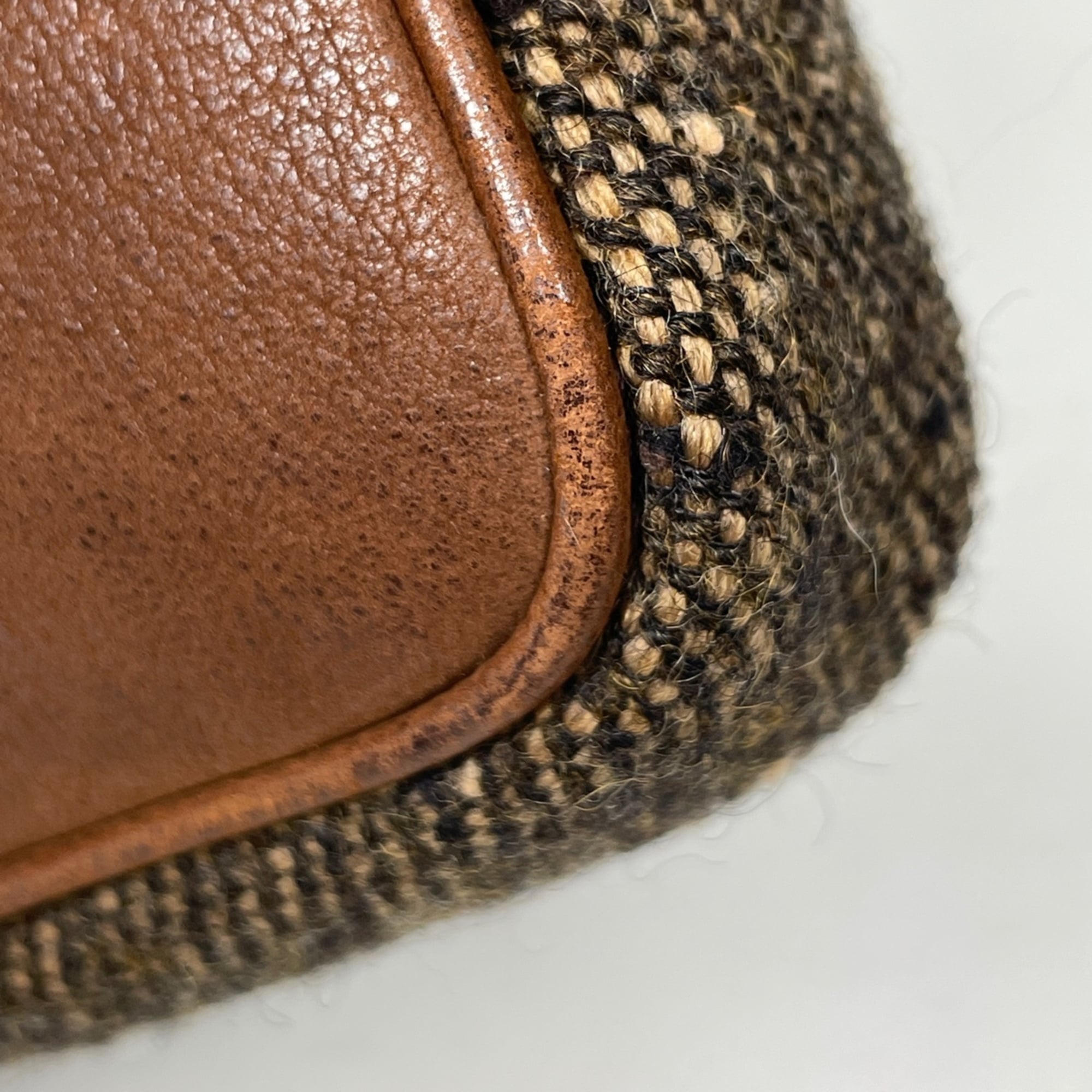 Prada Brown Fabric Leather Handbag (Pre-Owned)