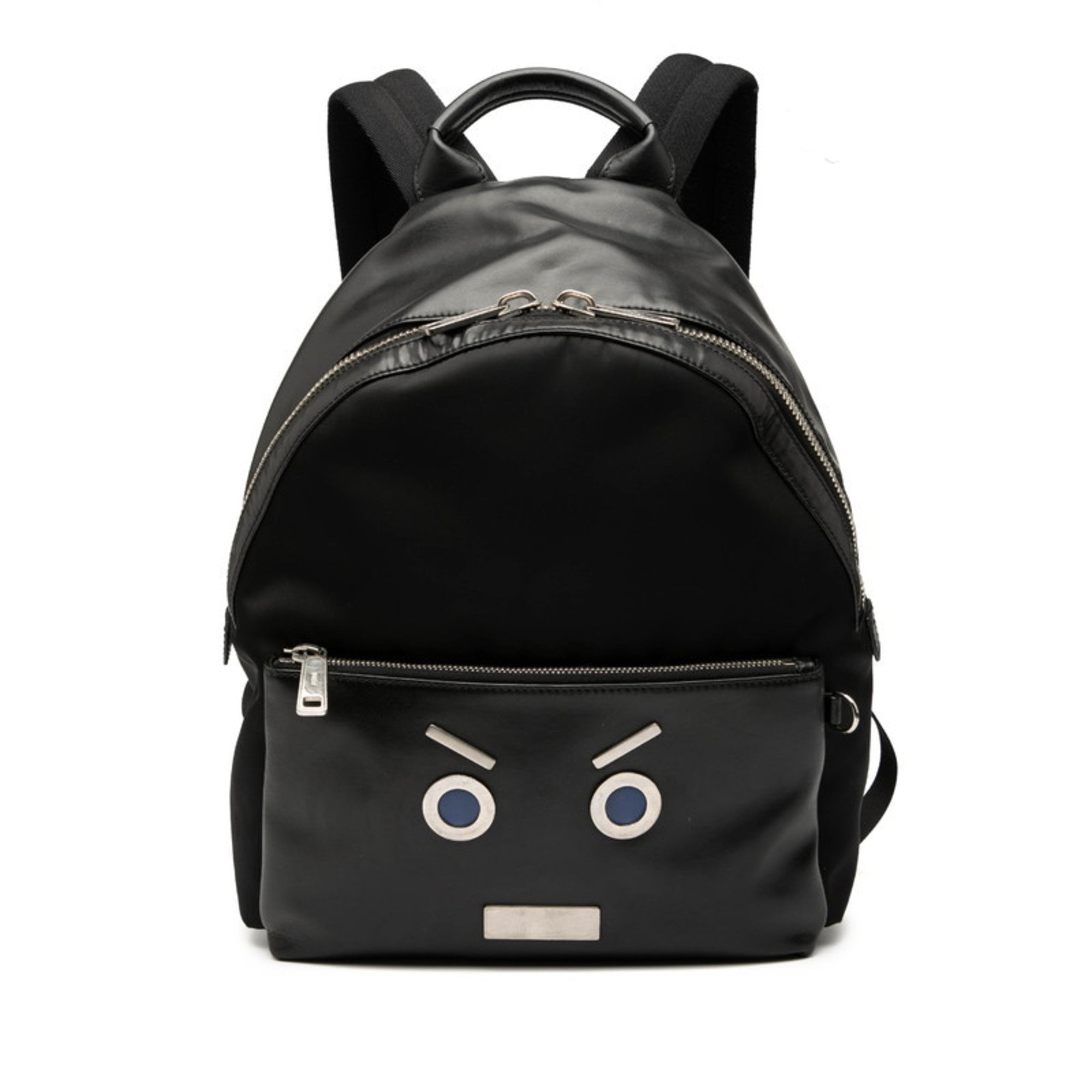 Fendi Black Leather Nylon Backpack (Pre-Owned)