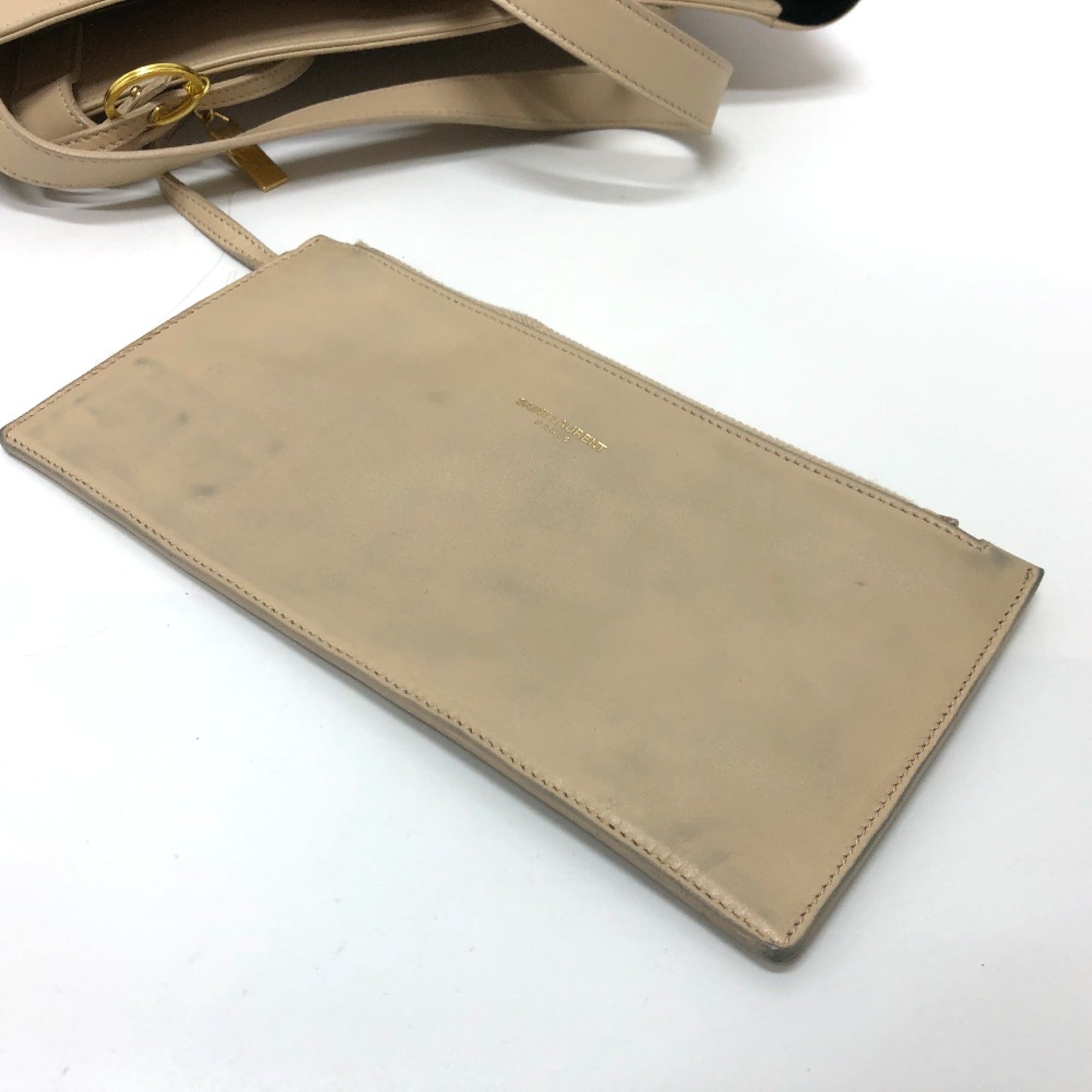 Saint Laurent Beige Leather Tote Bag (Pre-Owned)