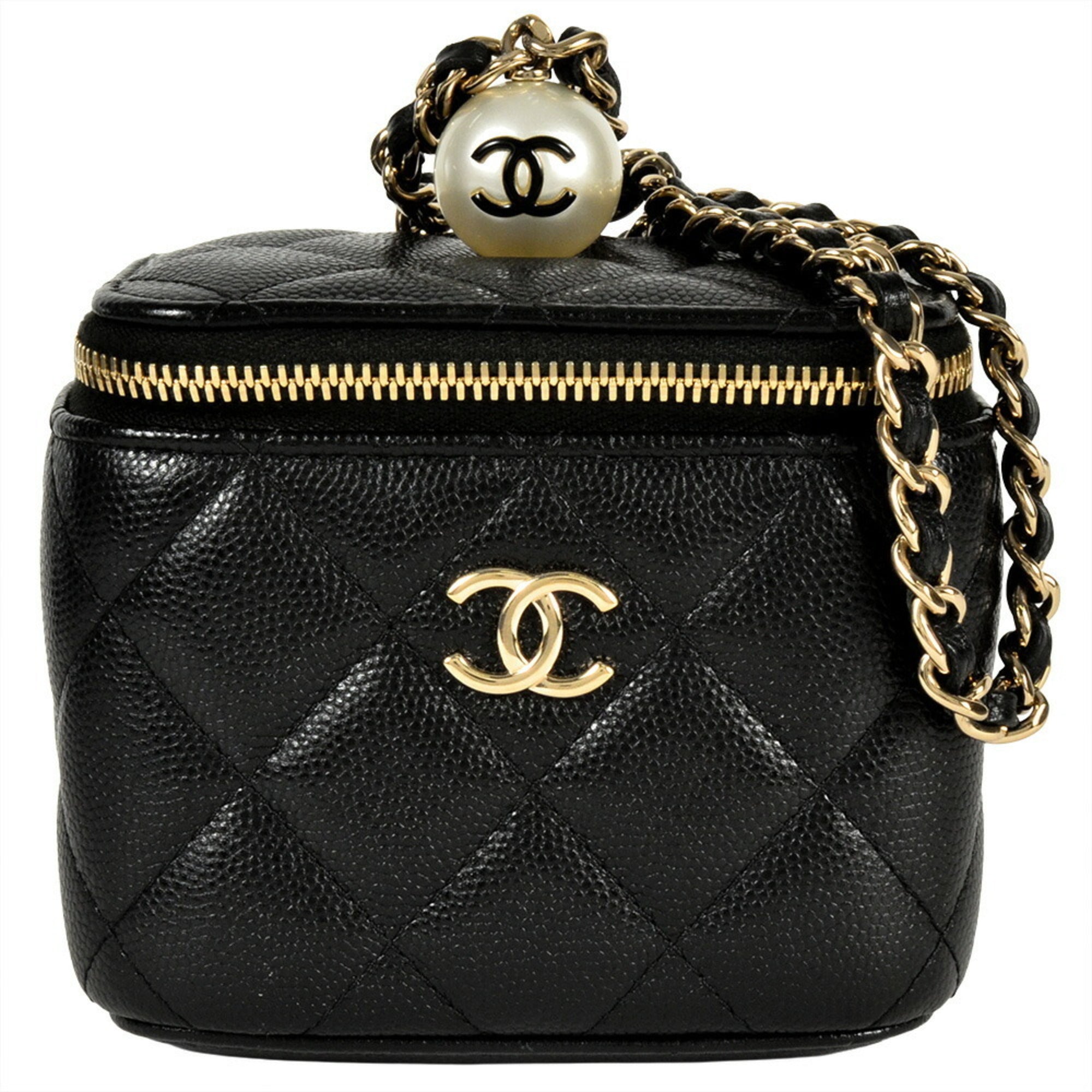 Chanel Black Grained Calfskin Vanity Bag (Pre-Owned)