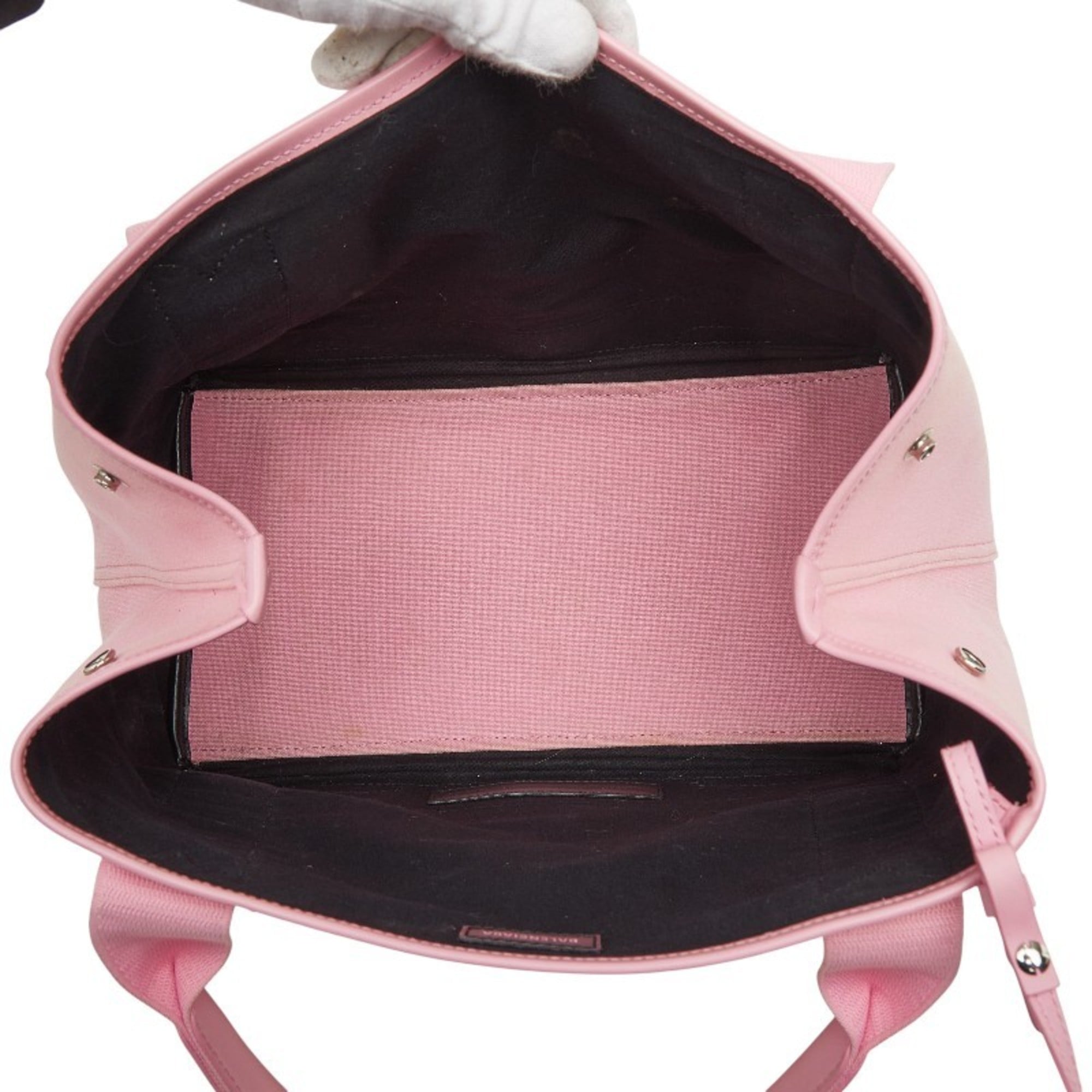 Balenciaga Pink Canvas Leather Handbag (Pre-Owned)
