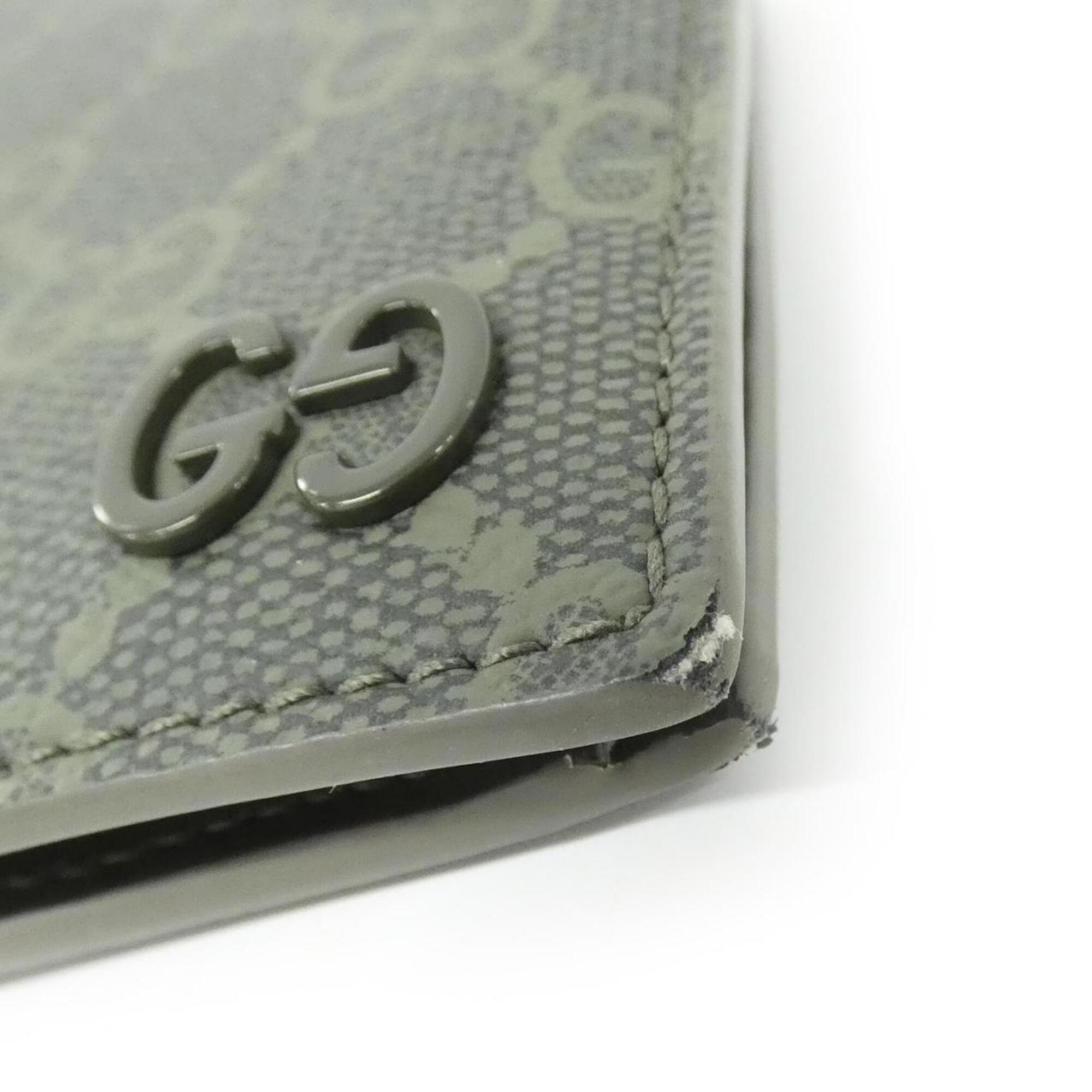 Gucci Green Gg Supreme Long Wallet (Bi-Fold) (Pre-Owned)